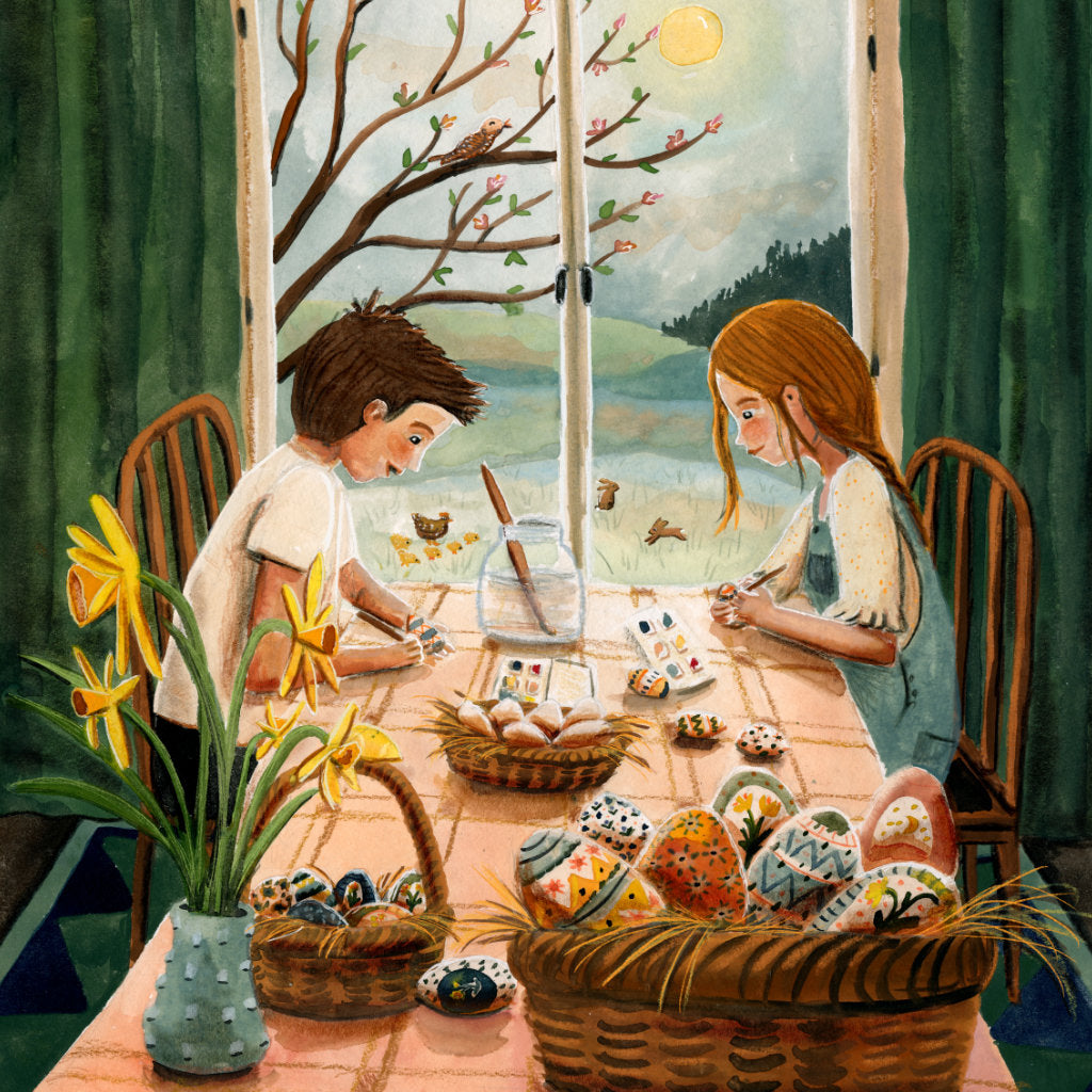 Toverplaat eieren schilderen / Magic sheet painting eggs - Illustrator under a blankie