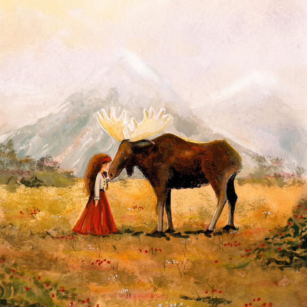 Toverplaat Eland en ik / Moose and I - Illustrator under a blankie