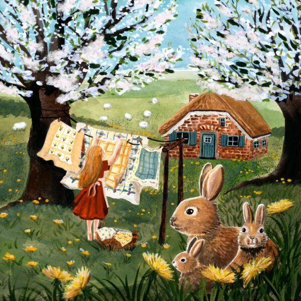 Toverplaat Wasdag / Magic sheet laundry day - Illustrator under a blankie