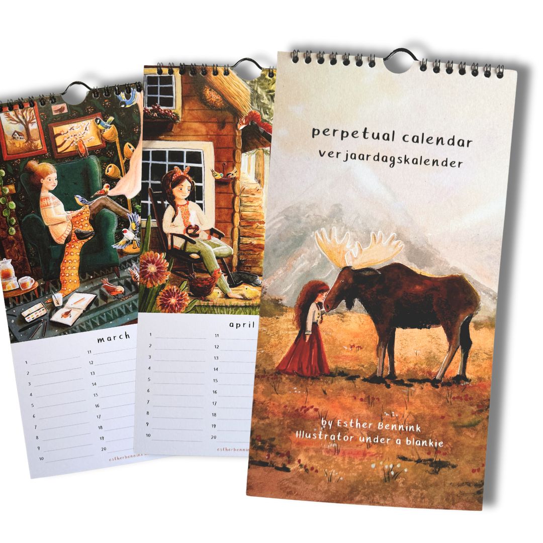Verjaardagskalender / Perpetual Calender - Illustrator under a Blankie