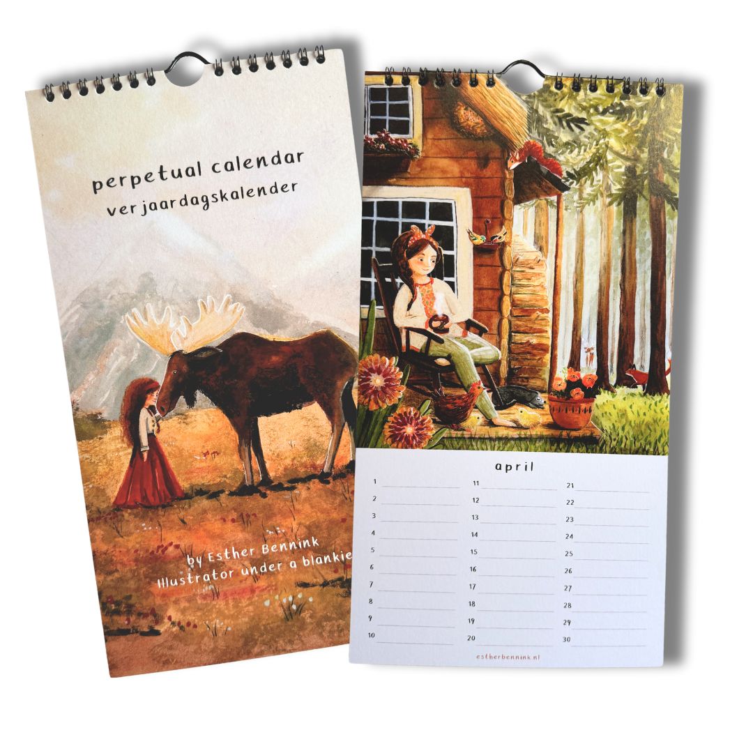 Verjaardagskalender / Perpetual Calender - Illustrator under a Blankie