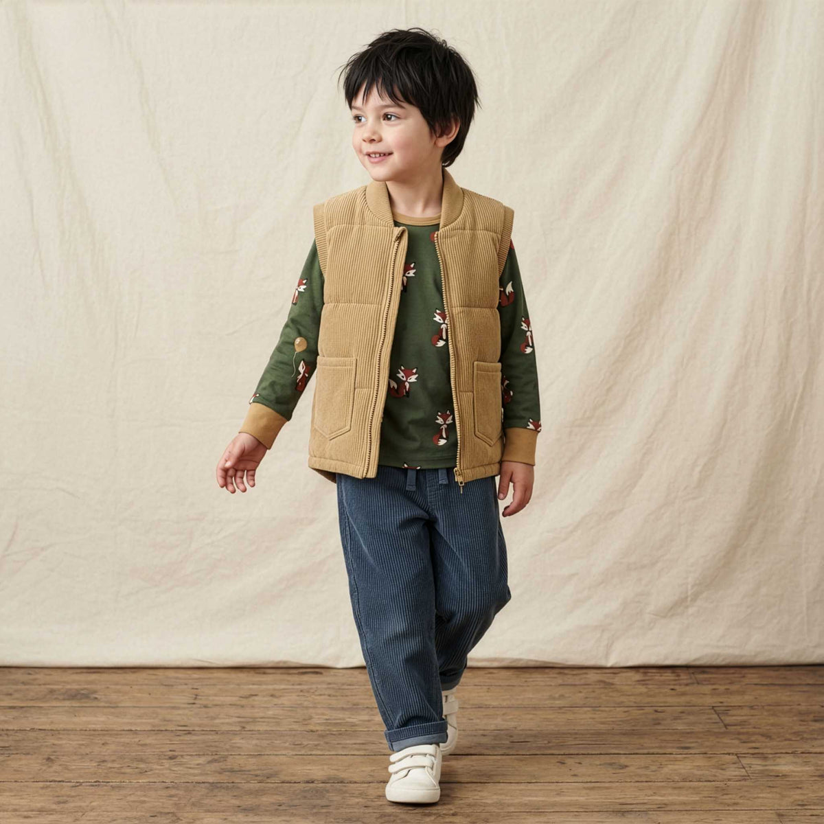Vest Padded Corduroy MUSTARD - Maxomorra