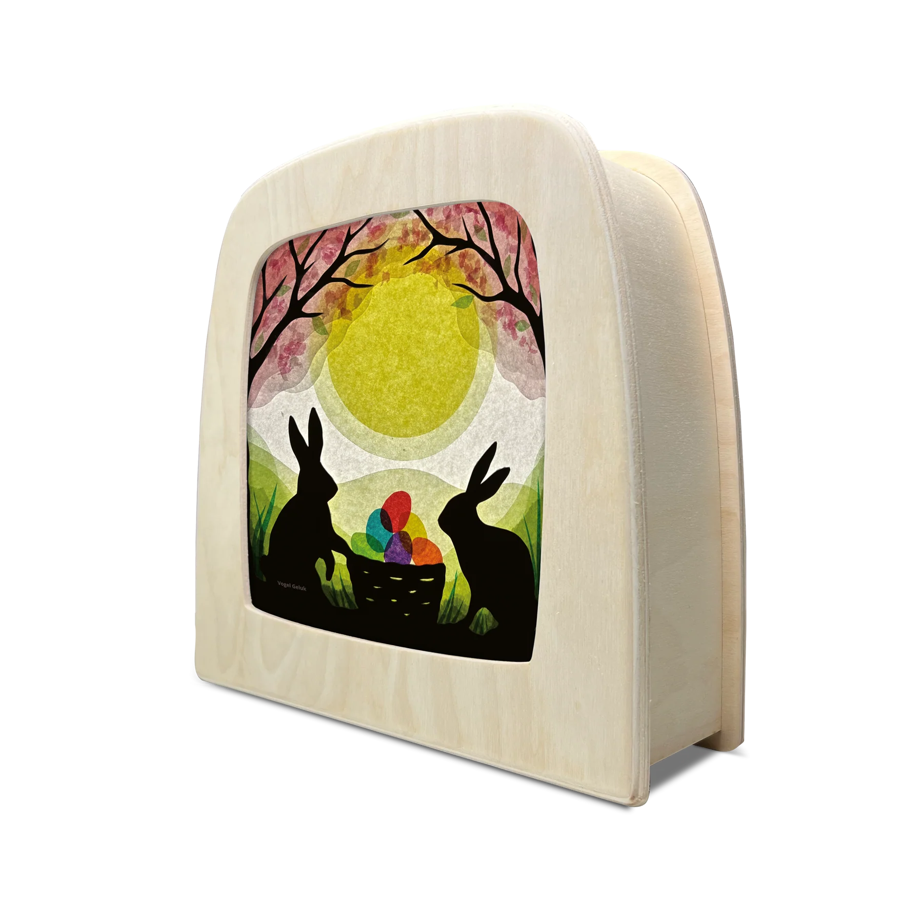 Toverplaat Bunny Treasures Silhouette Pasen – Vogel Geluk