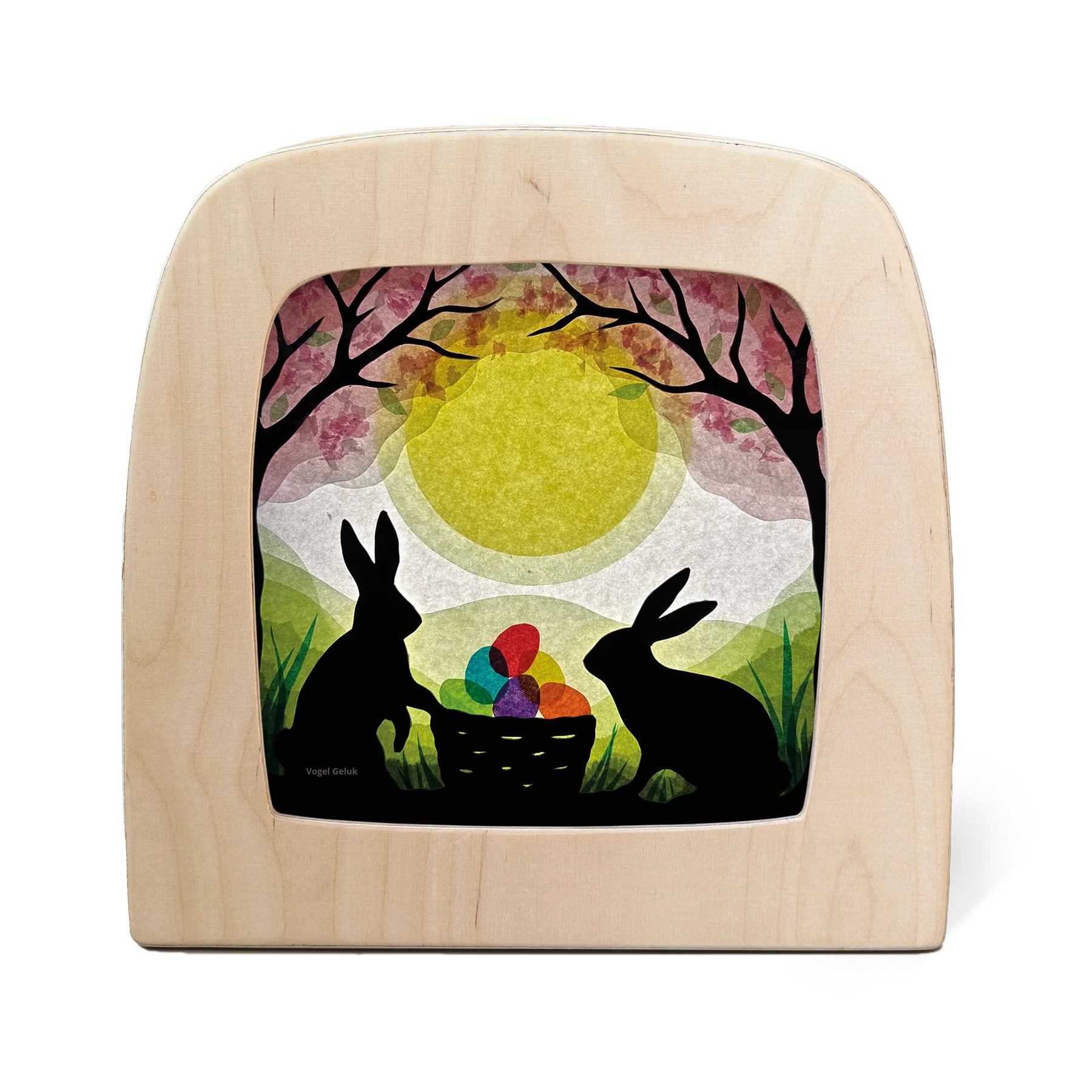 Toverplaat Bunny Treasures Silhouette Pasen – Vogel Geluk