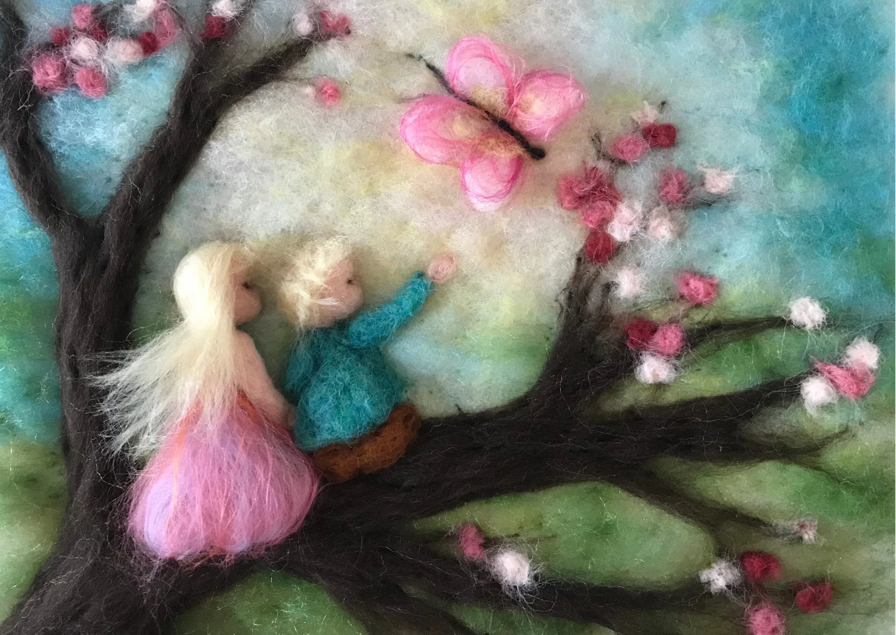 Ansichtkaart – Bloesemboom kindjes – Het Wol Feetje