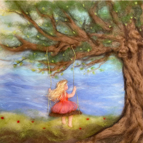 Toverplaat F01. Meisje met Schommel – Het Wol Feetje