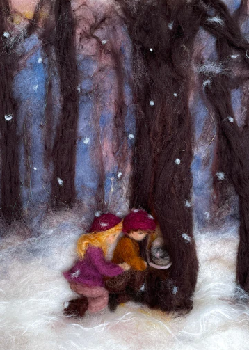 Ansichtkaart Winter Ontdekkingen – Het Wol Feetje