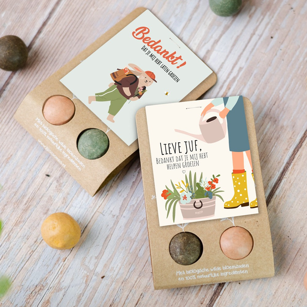 Zaadbommetjes Weggeefcadeautje "Bedankt" - Blossombs