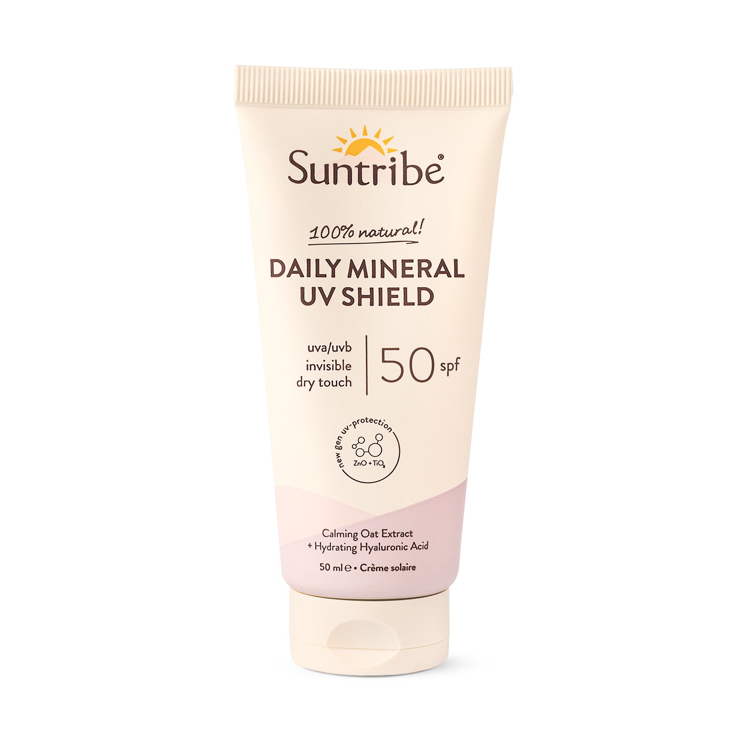 Suntribe Organic Mineral UV Shield SPF 50 minerale gezichtszonnebrand voor dagelijks gebruik