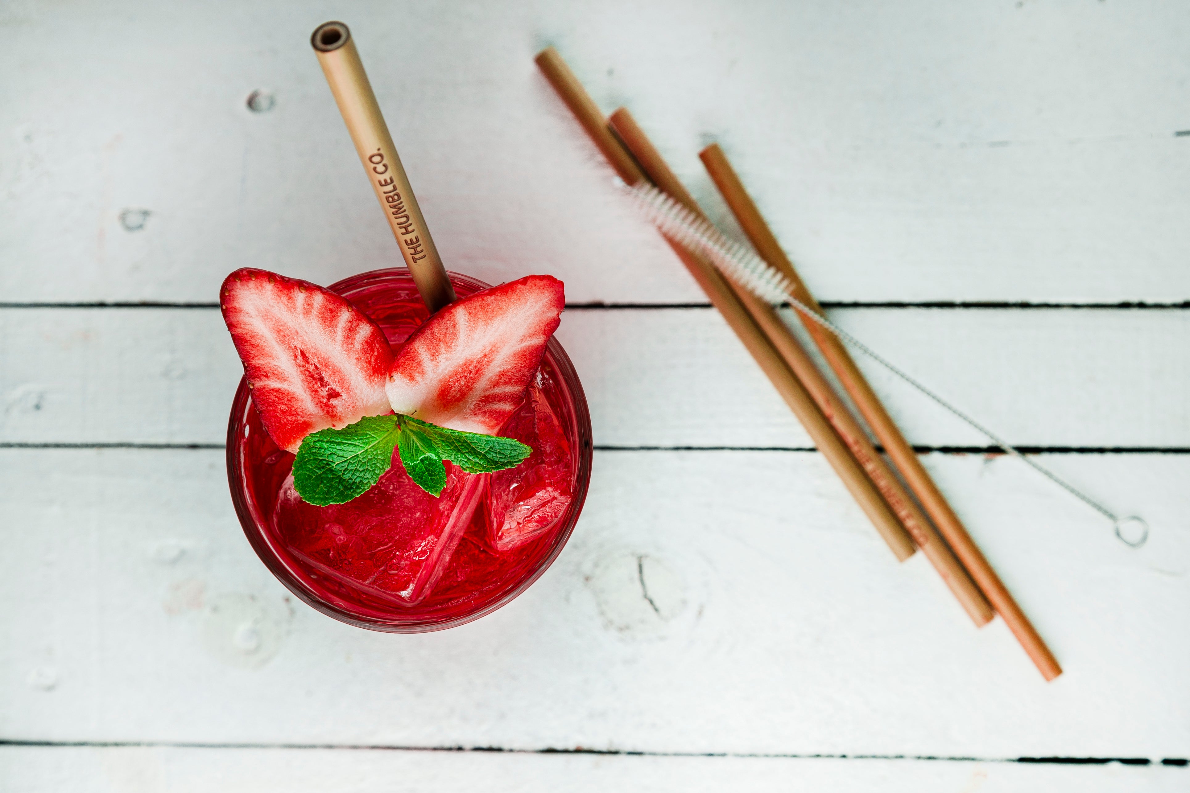 Rietjes bamboe herbruikbaar + reiniger – Humble Co.