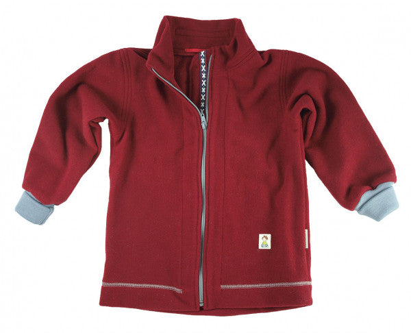 Baby wolfleece vest (merino) rood - Minimundus