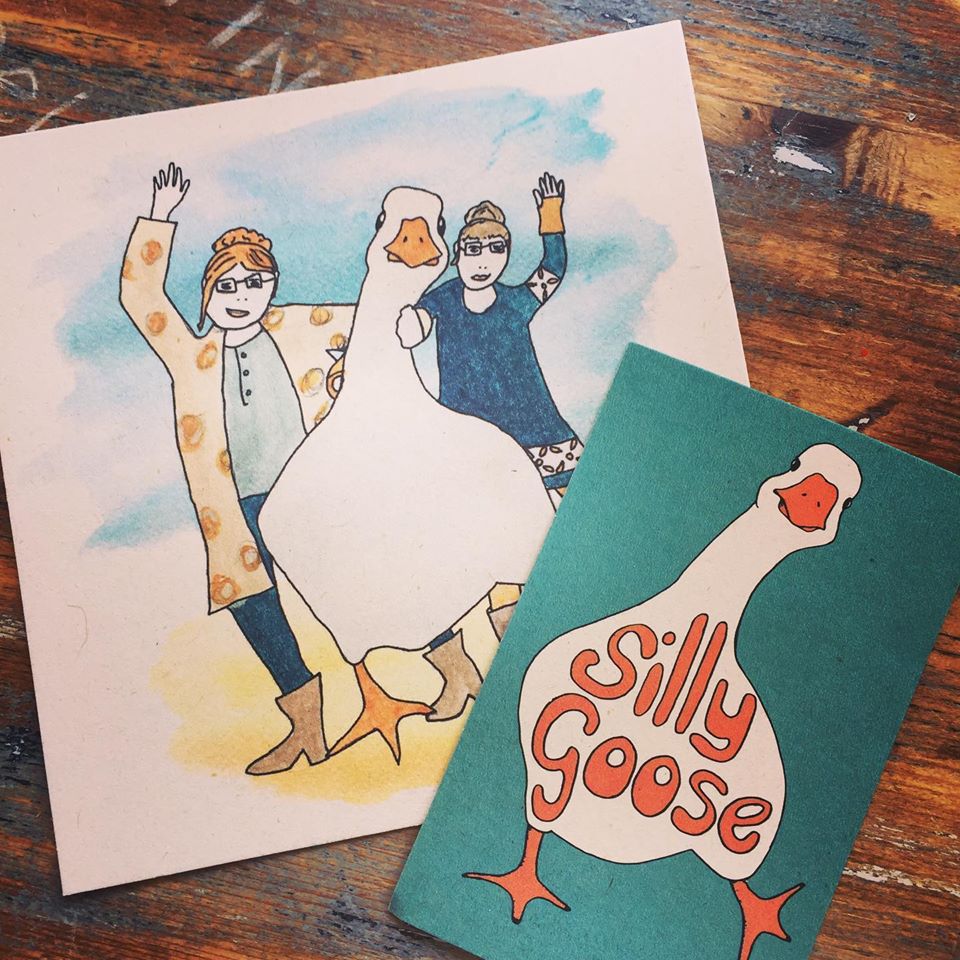 Postkaart Hug - Silly Goose