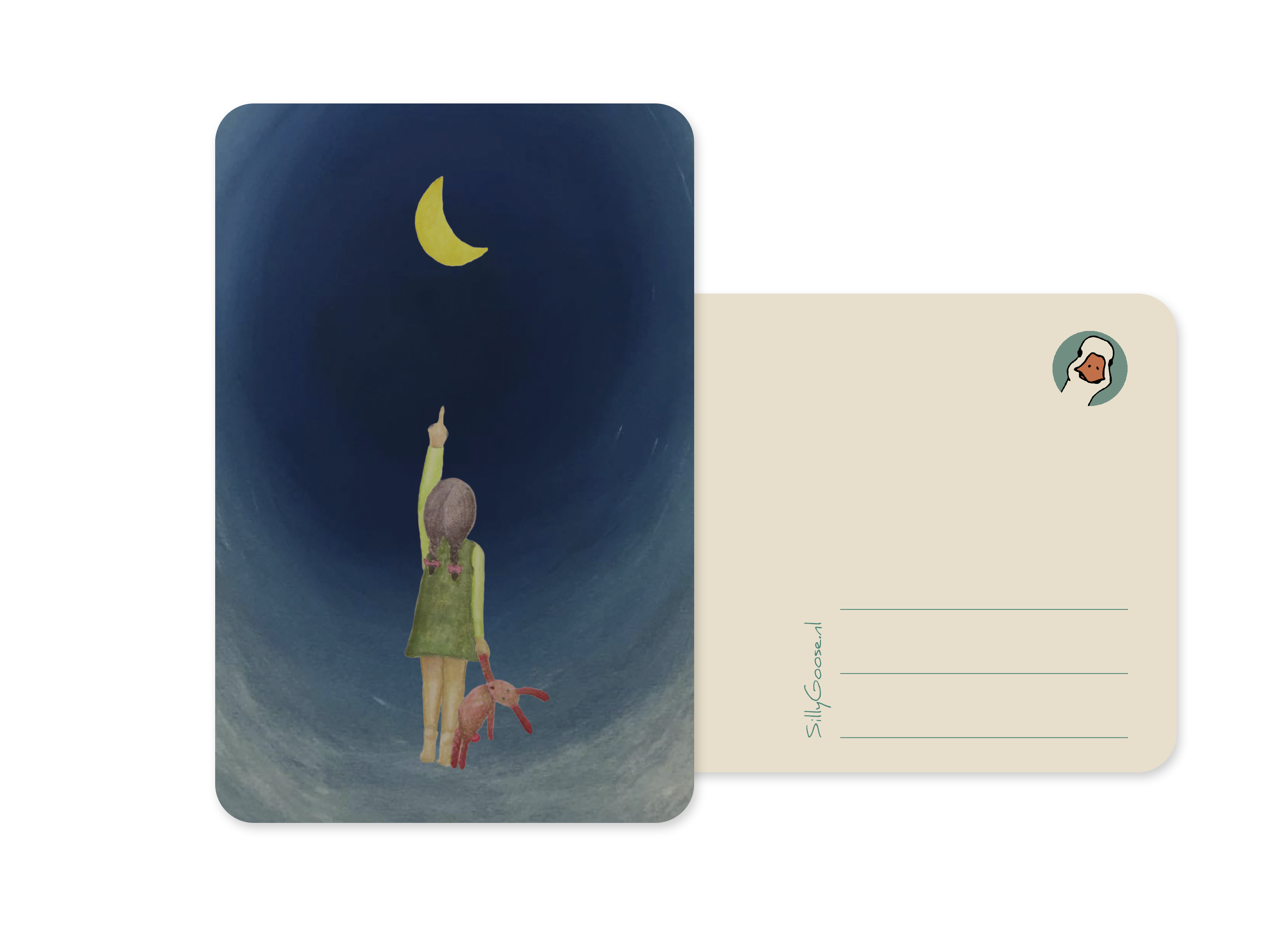 Postkaart Maan - Silly Goose
