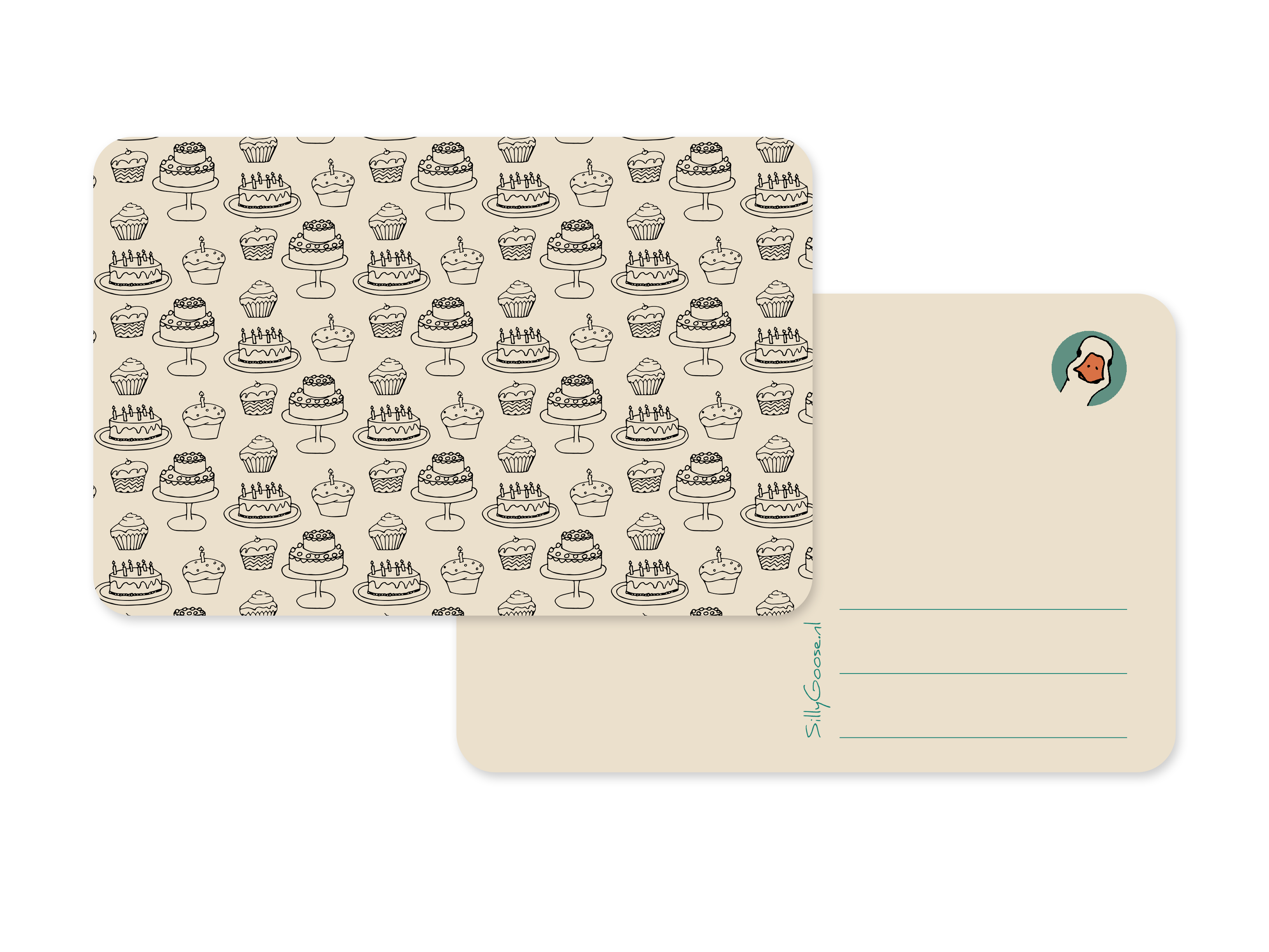 Postkaart Taartjes - Silly Goose