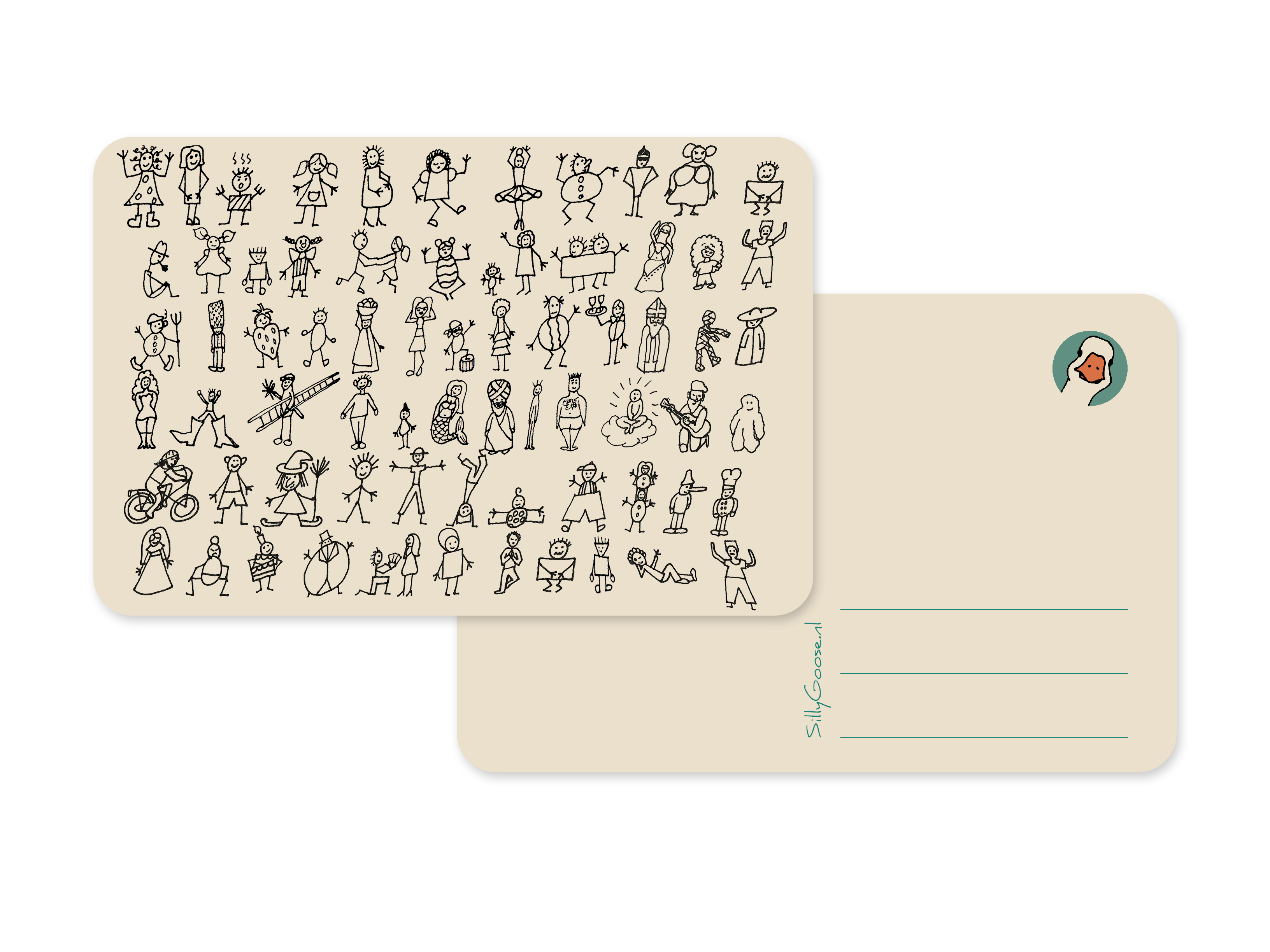 Postkaart Poppetjes - Silly Goose