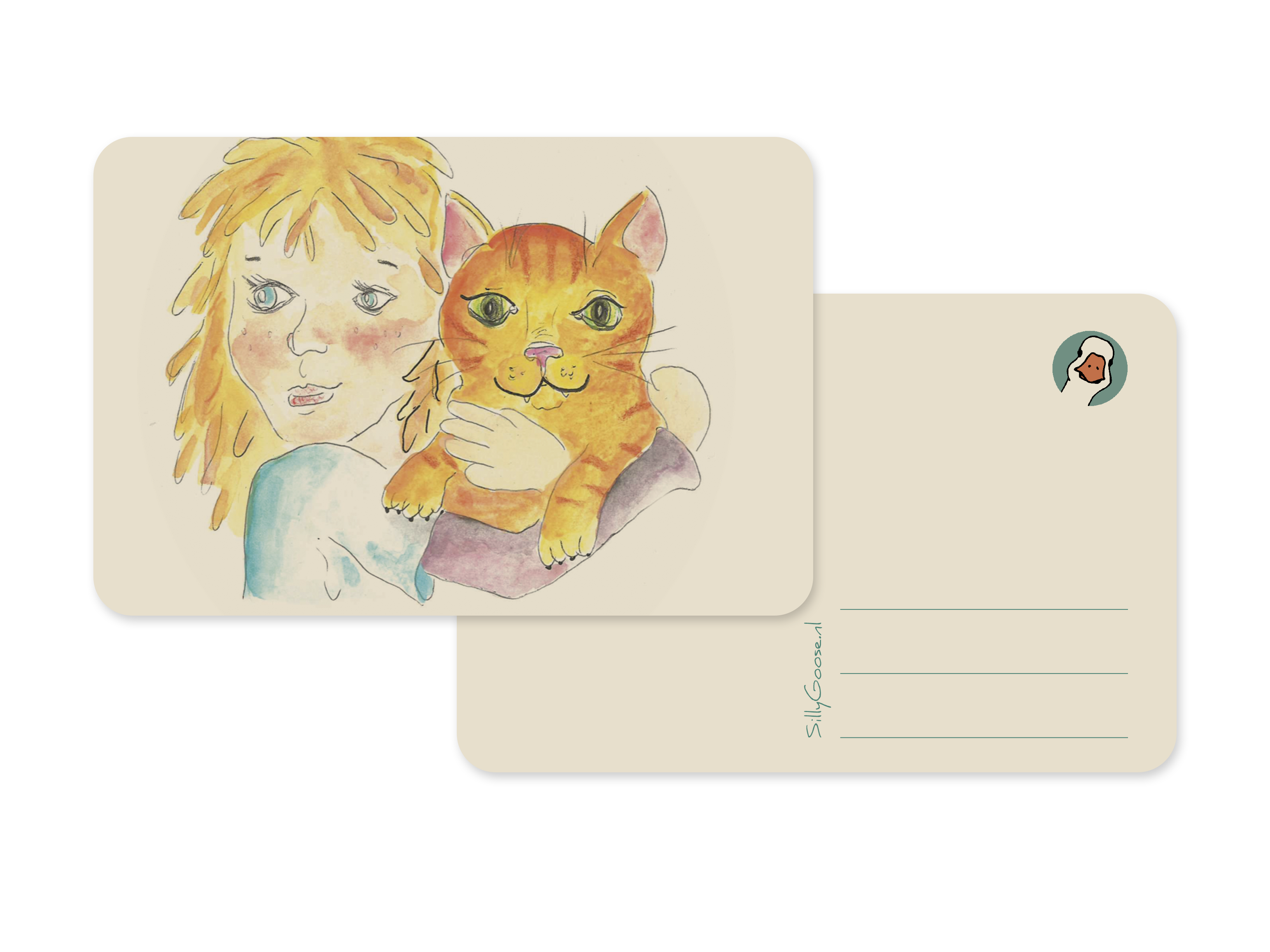 Postkaart Robin en Mo - Silly Goose