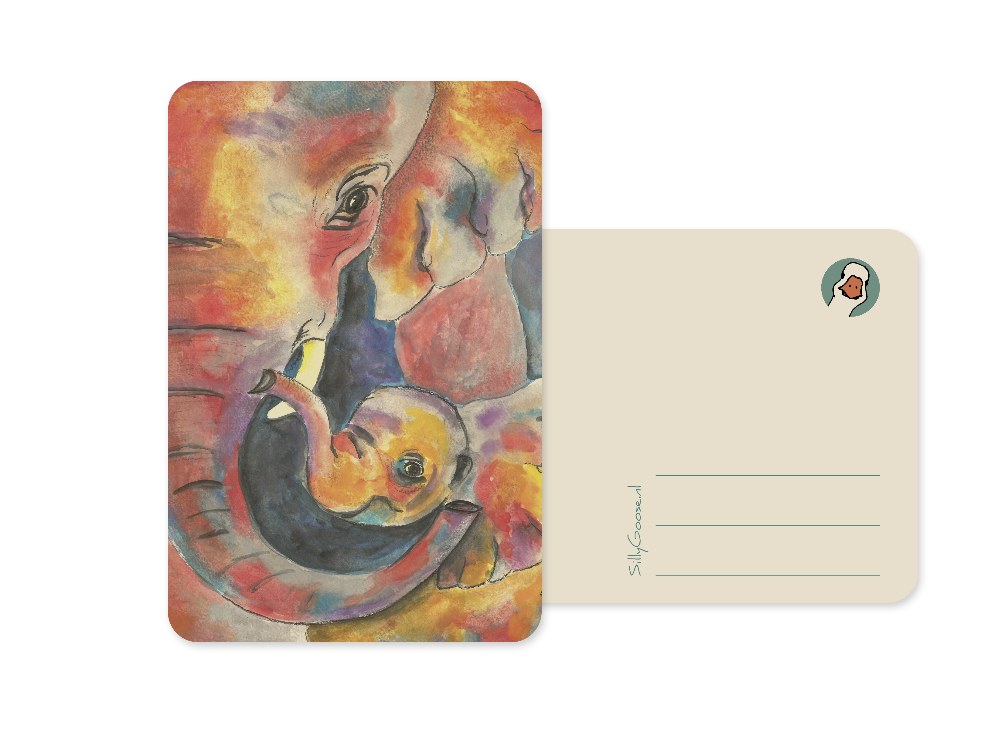 Postkaart Olifanten - Silly Goose