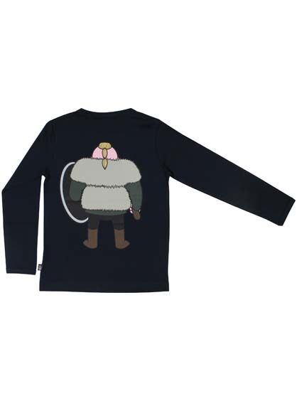 BASIC Longsleeve Navy HARALD With Backside Print - Danefae / Dyr
