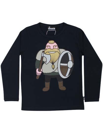 BASIC Longsleeve Navy HARALD With Backside Print - Danefae / Dyr