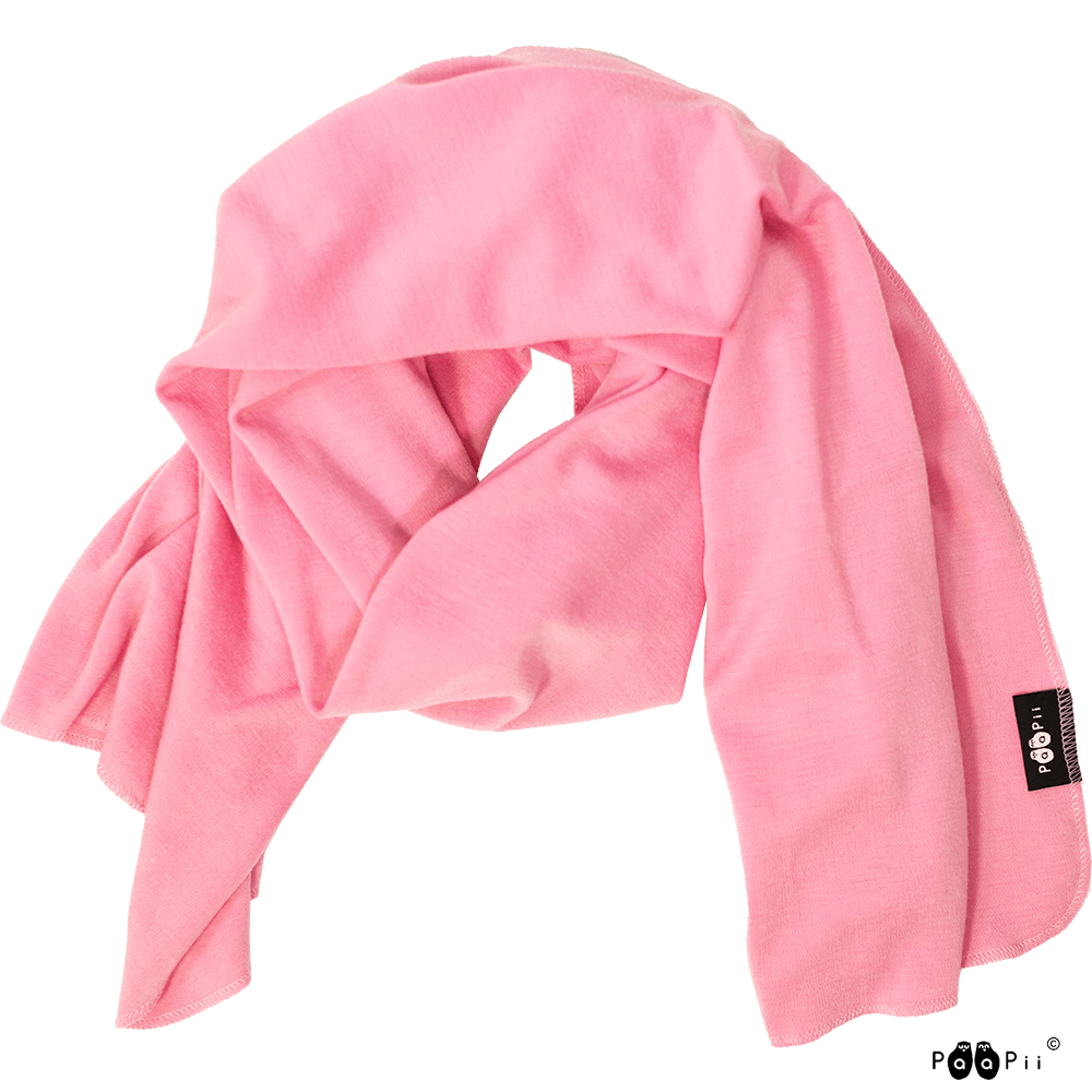 Sjaal / Scarf 100% Merinowol Light Pink – Paapii Design