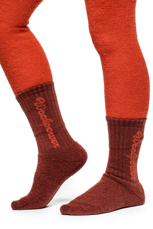 Sokken Kids Logo 400 Rust Red – Woolpower