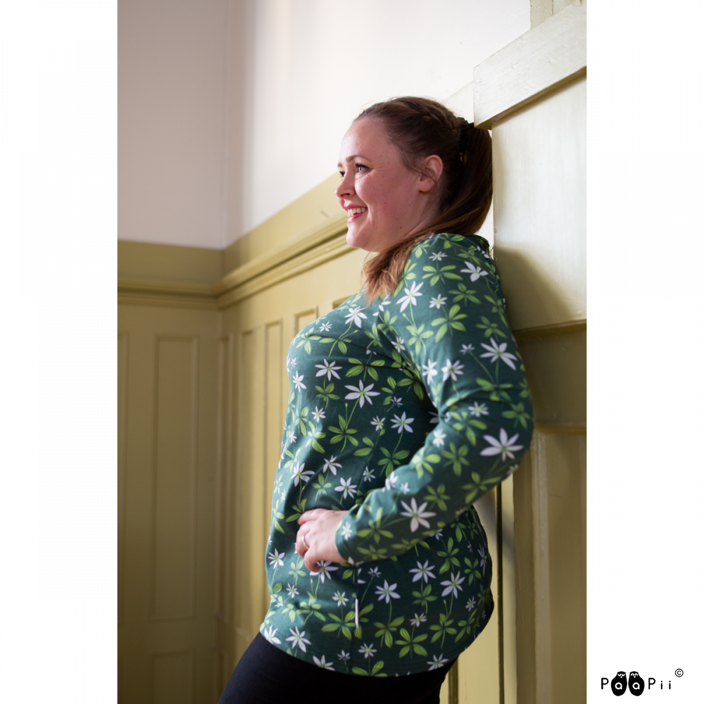 Longsleeve AAVA Shirt Starflower Dark Green S-XXXL - Paapii Design