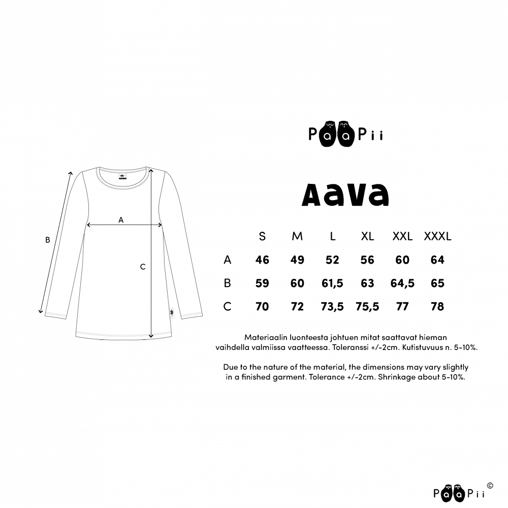 Longsleeve AAVA Shirt Starflower Dark Green S-XXXL - Paapii Design