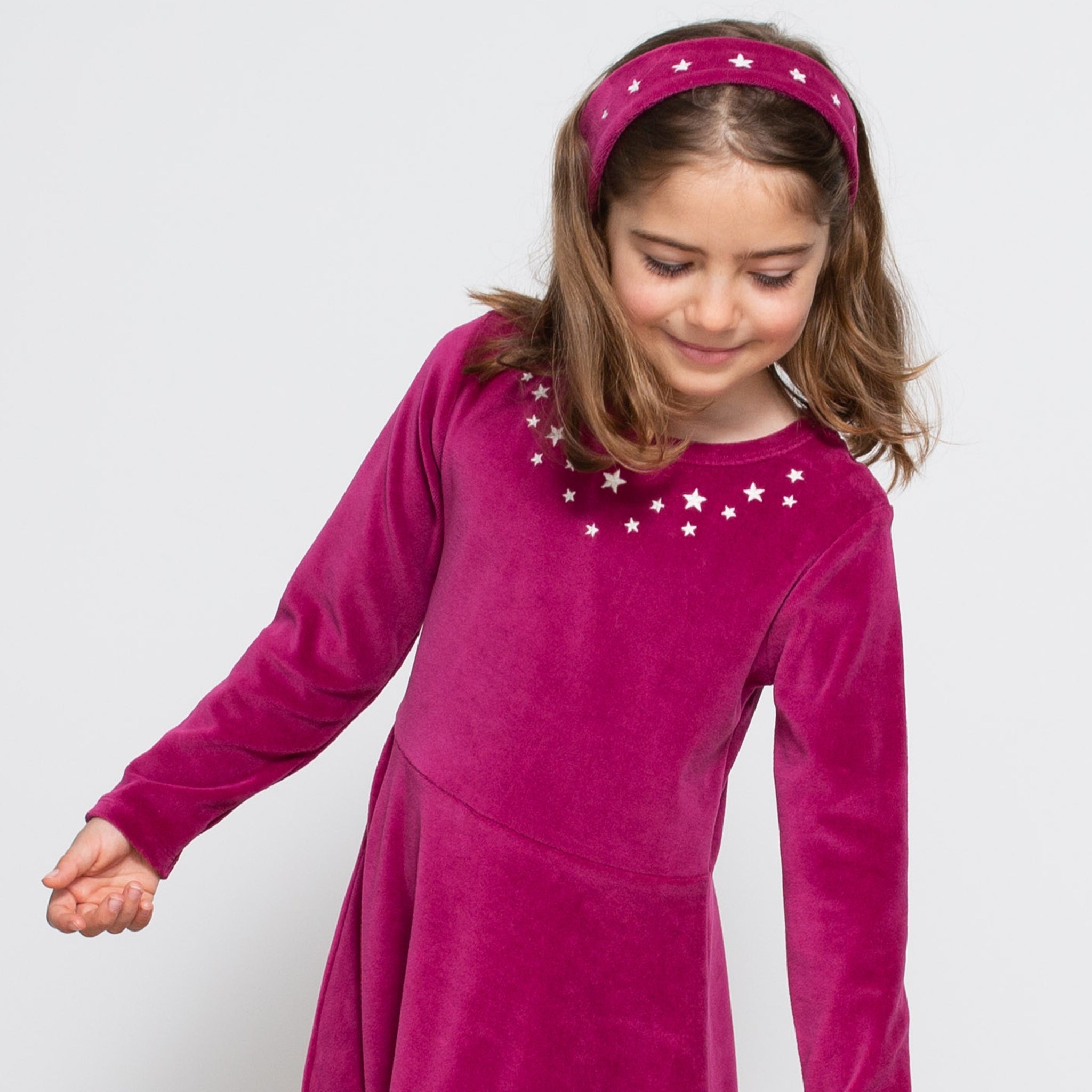 Haarband/ Hairband Velvety Velour Berry Dark Pink - Kite Clothing