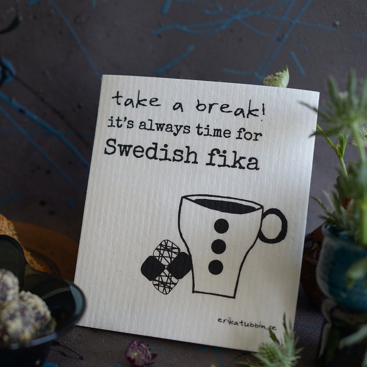 Vaatdoek / Dish Cloth SWEDISH FIKA – Erika Tubbin