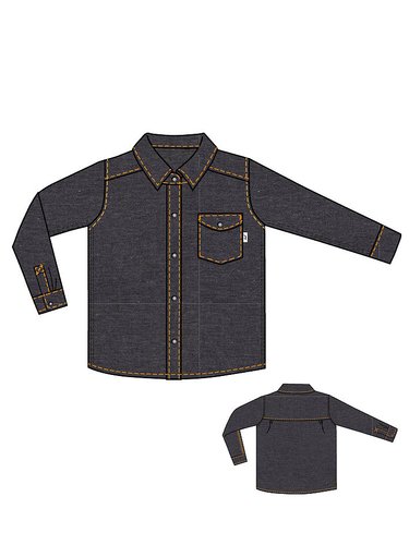 Longsleeve Blouse Denimlook Dark Blue - JNY Kids