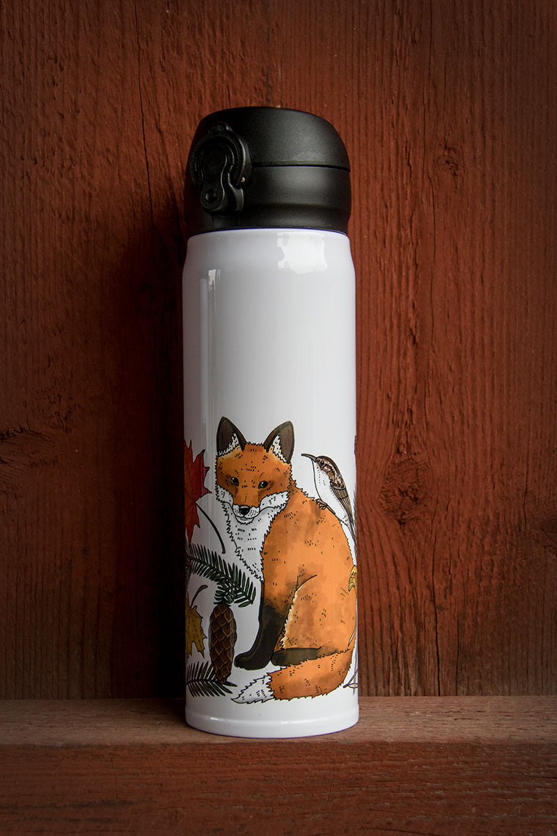 Thermosfles / Termosmugg Räven och trädkryparen - Eplaros