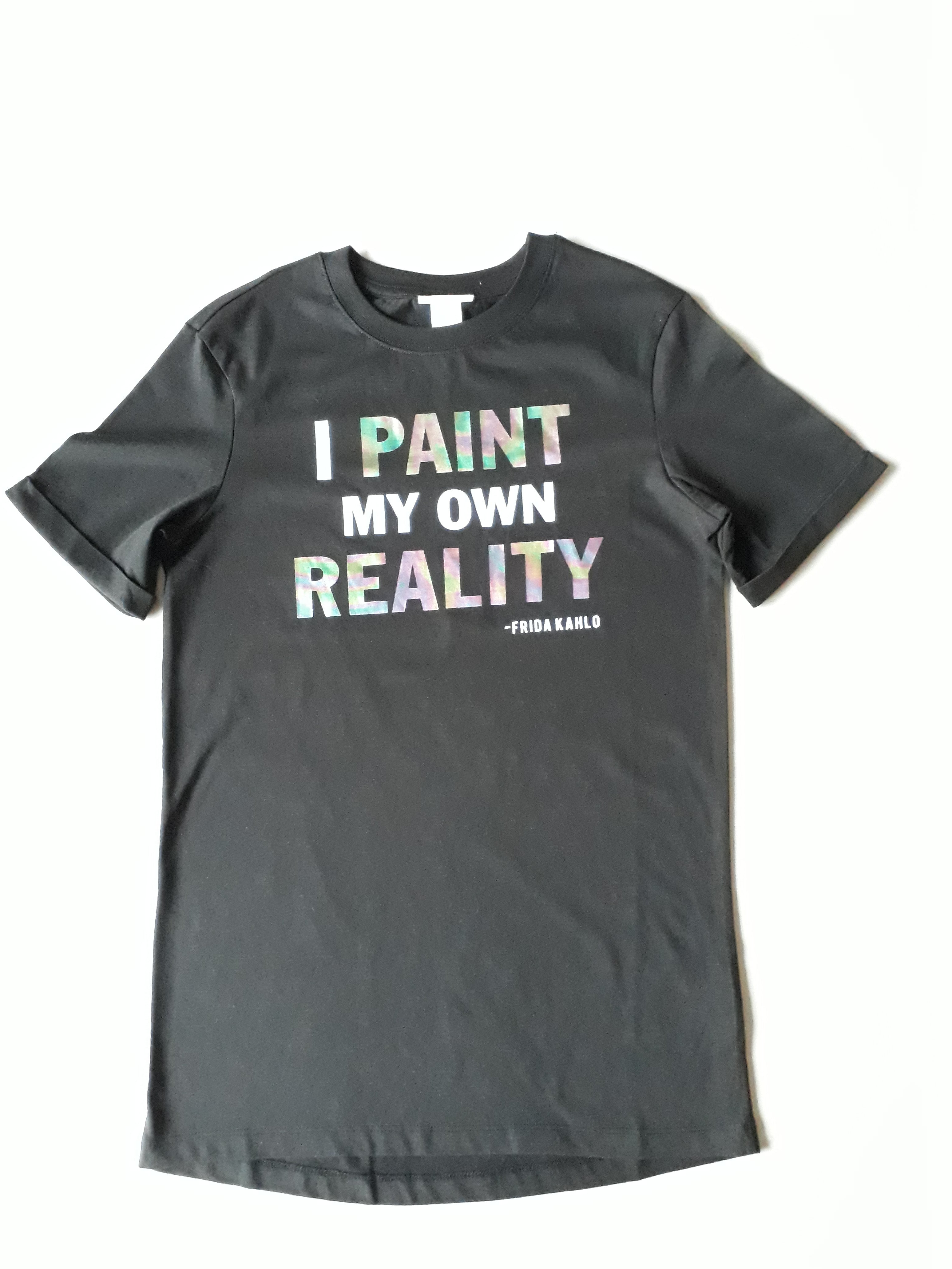 T-shirt "I paint my own reality" Tiener - 2dehands nieuw