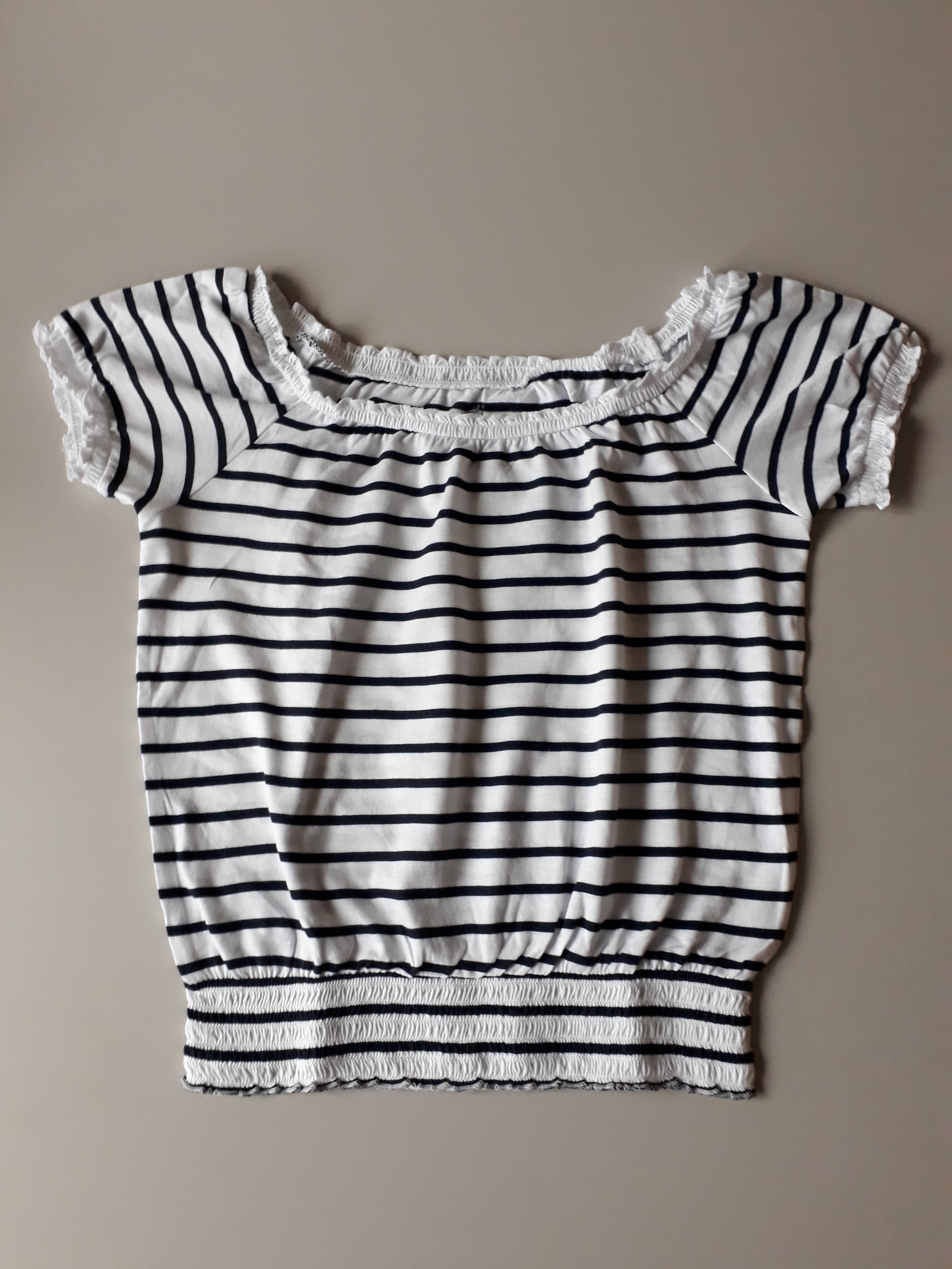 T-shirt wit/zwart Tiener - 2dehands nieuw