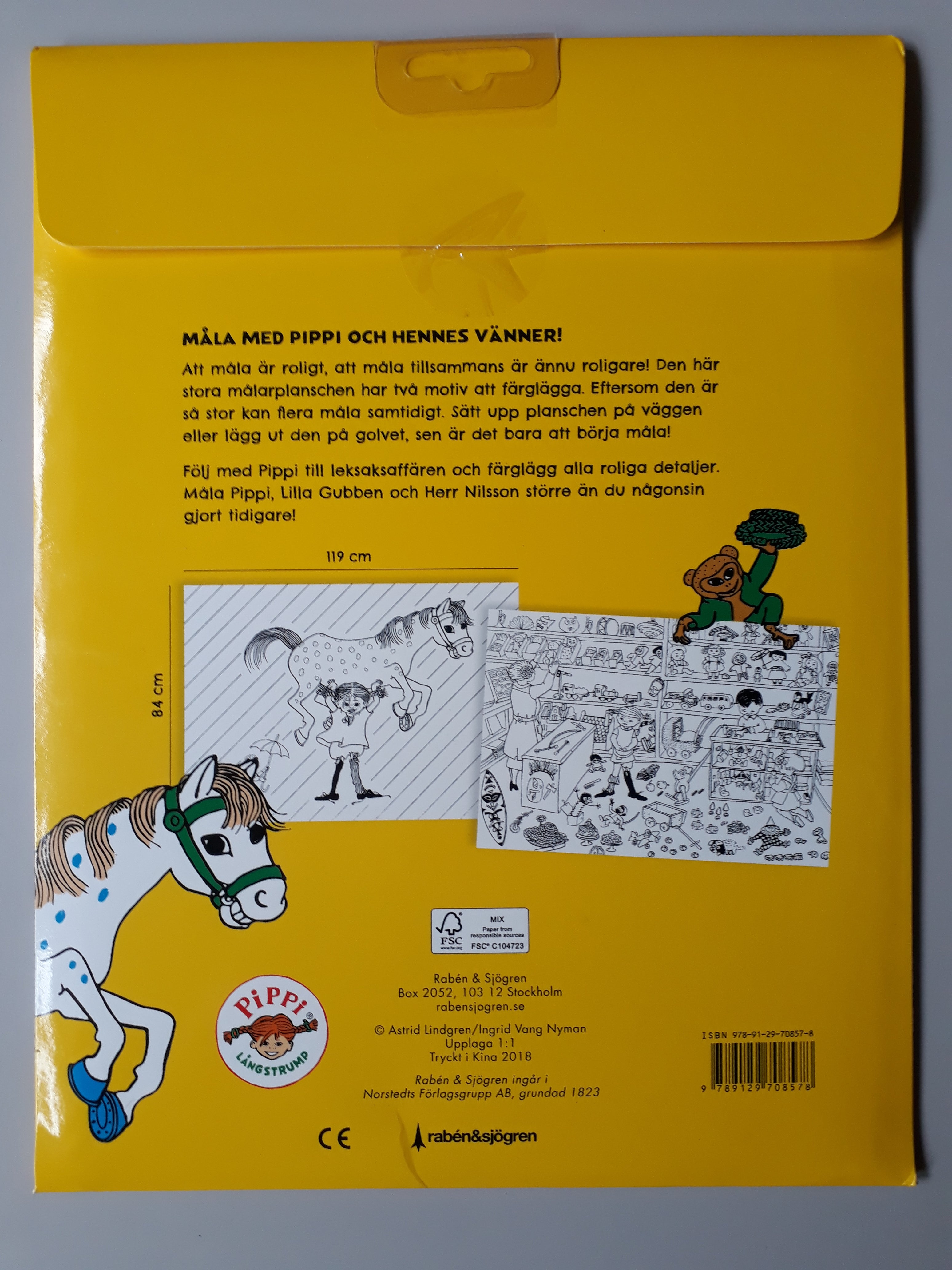 Kleur je eigen muurposter - Pippi Langkous