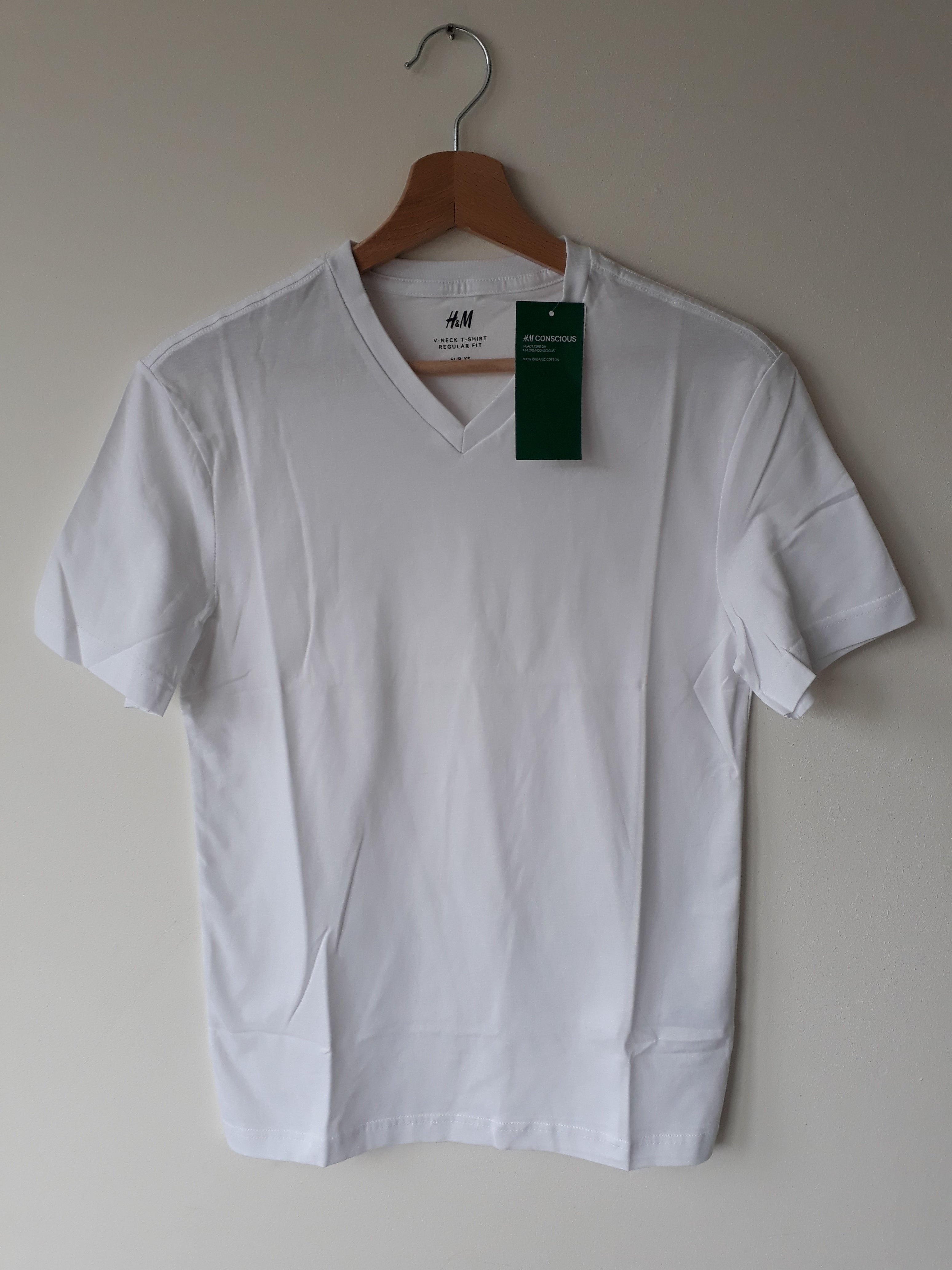 V-neck T-shirt wit heren maten XS t/m XXL - 2dehands nieuw