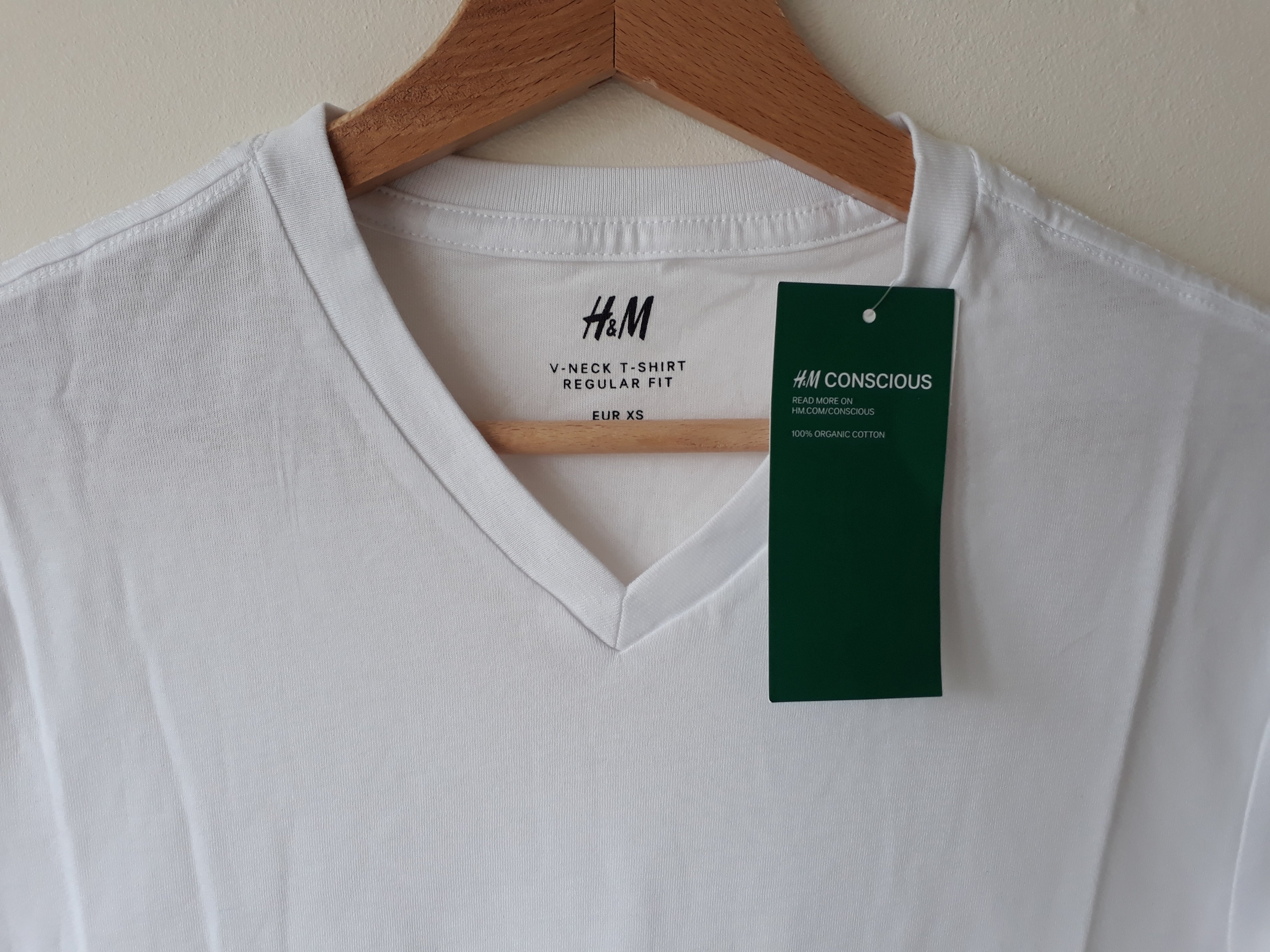 V-neck T-shirt wit heren maten XS t/m XXL - 2dehands nieuw