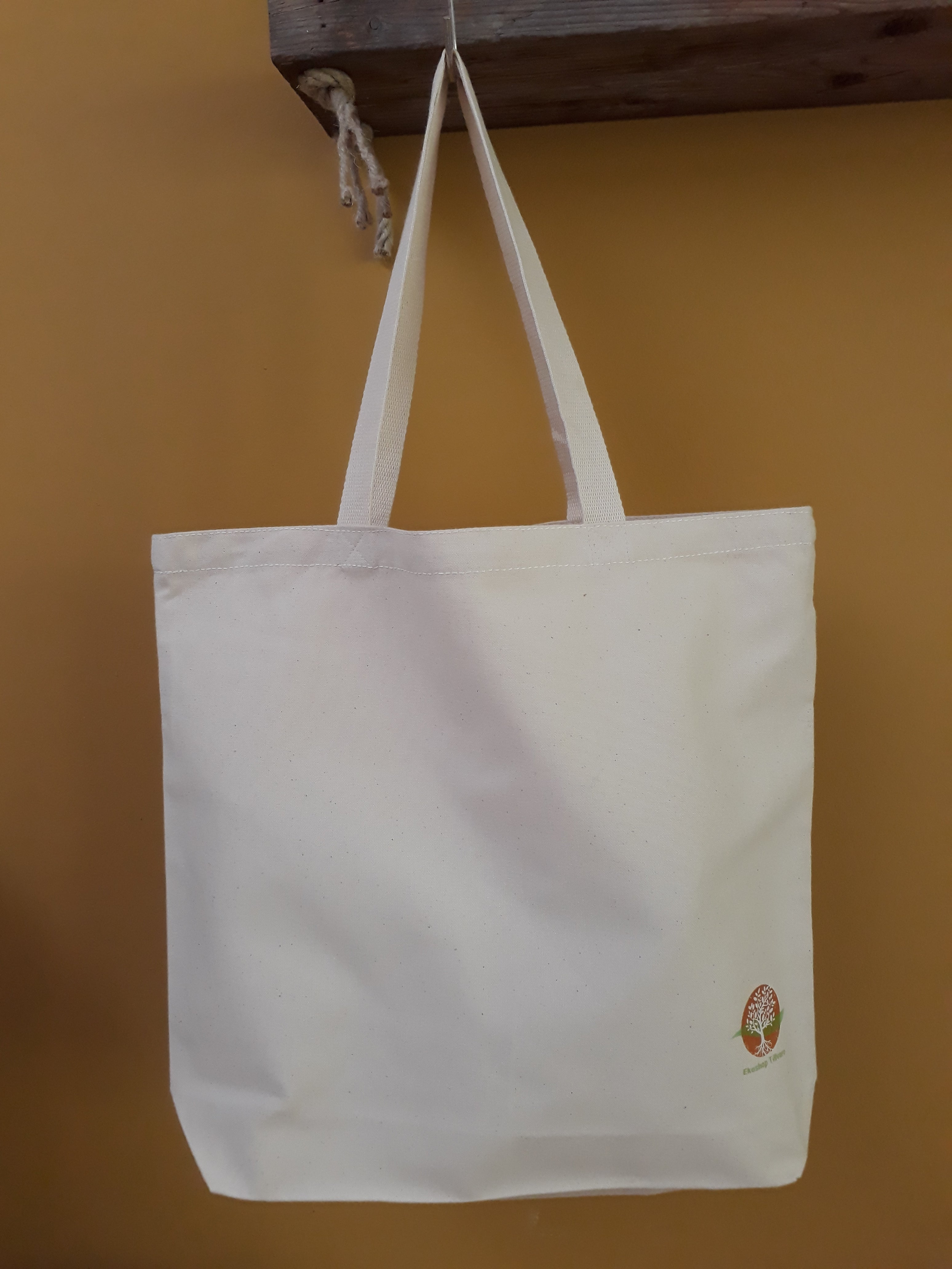 Canvas shopper ET logo natural white – Bo Weevil