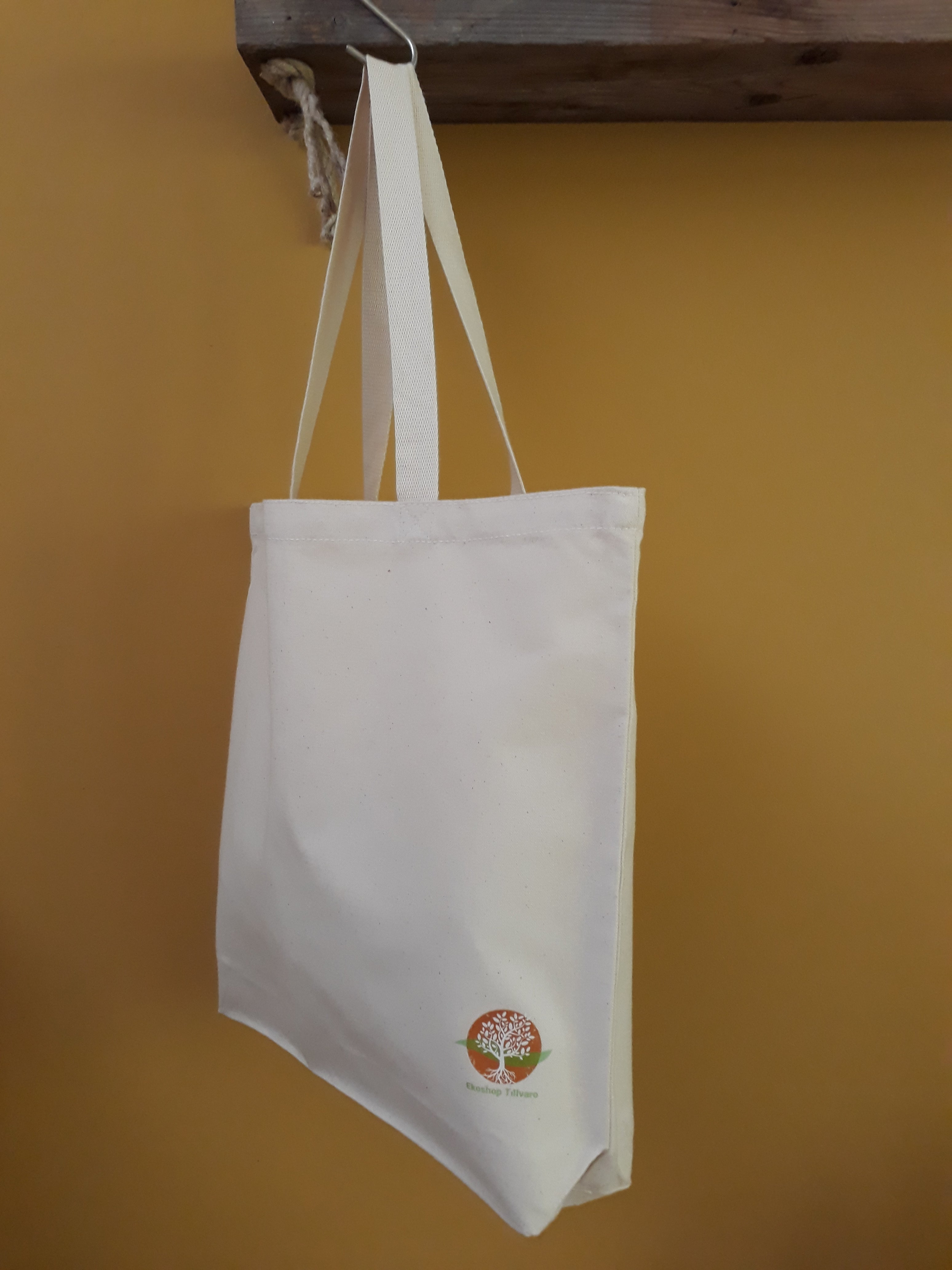 Canvas shopper ET logo natural white – Bo Weevil