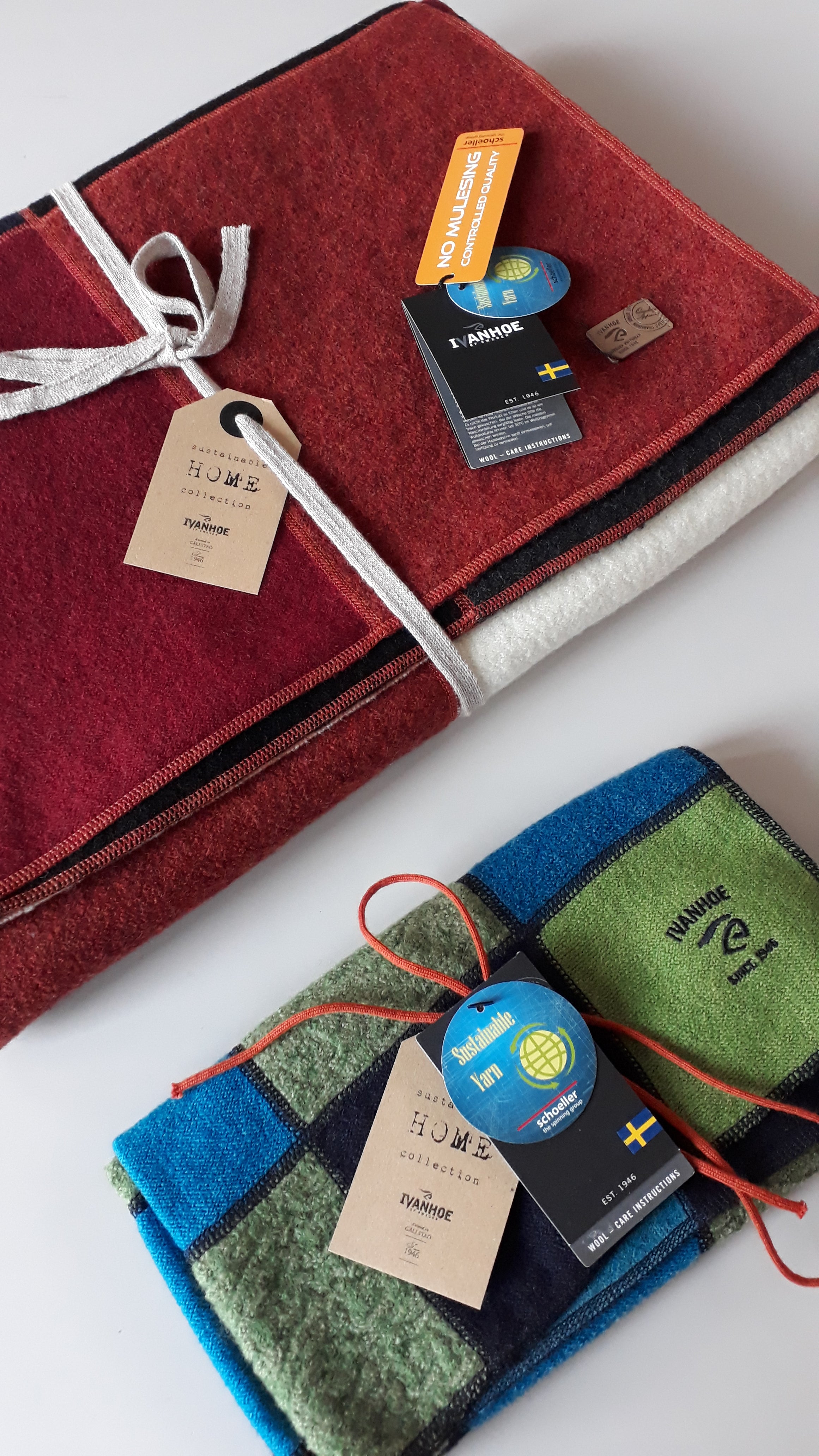 Patchwork blanket junior / baby wollen deken dark - Ivanhoe of Sweden