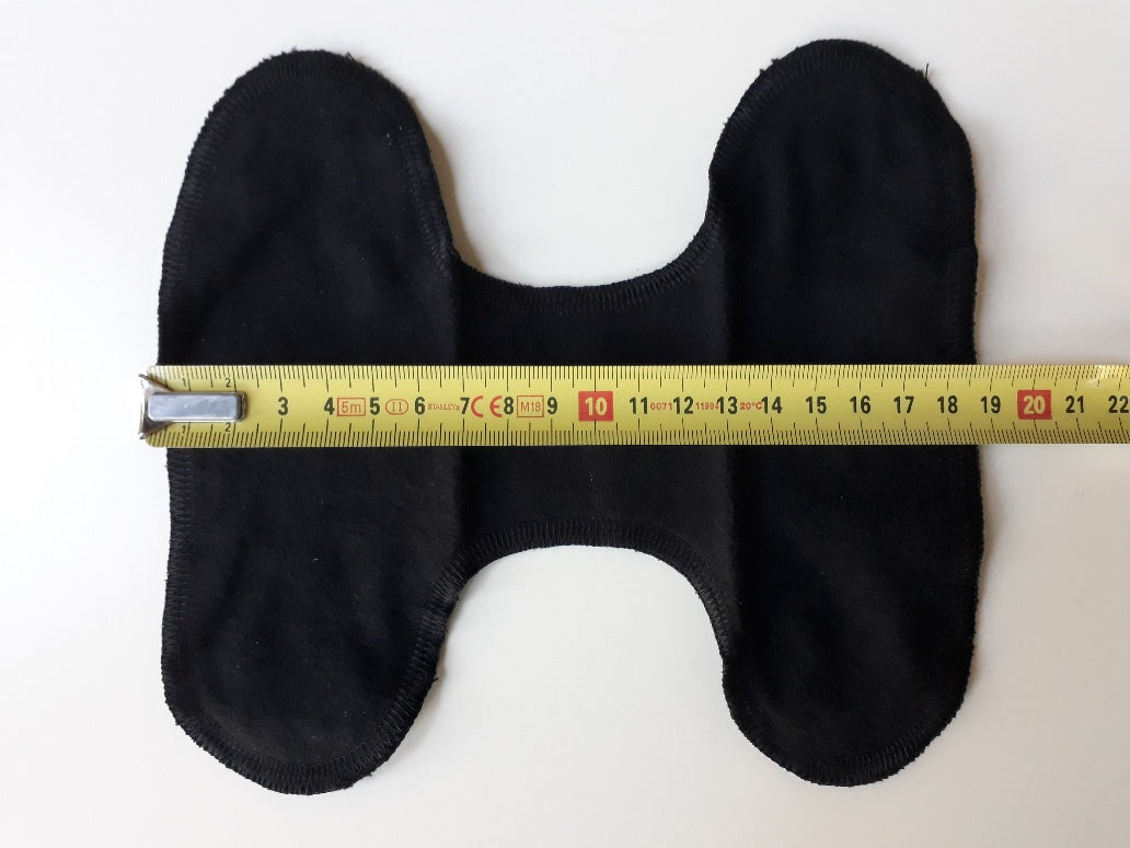 Wasbaar inlegkruisje flanel zonder sluiting zwart 3 st. - ImseVimse