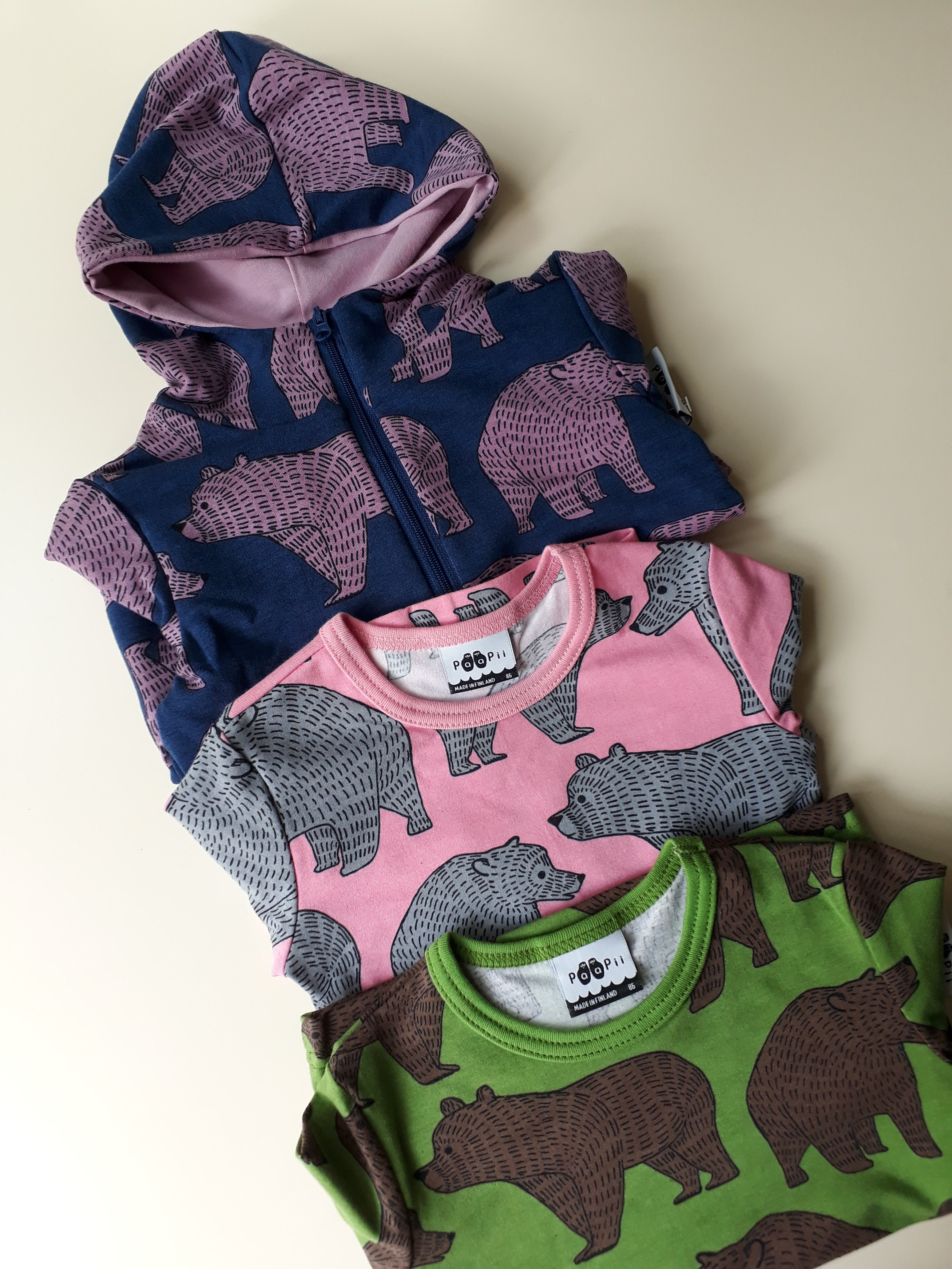 Tuniek NELLI Tunic Ursa Light Pink Grey 128 / 164 – Paapii Design