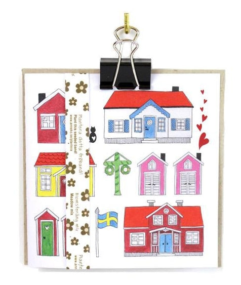 Kaart met zaadlintje weidebloemen Stugorna – Anneko Design