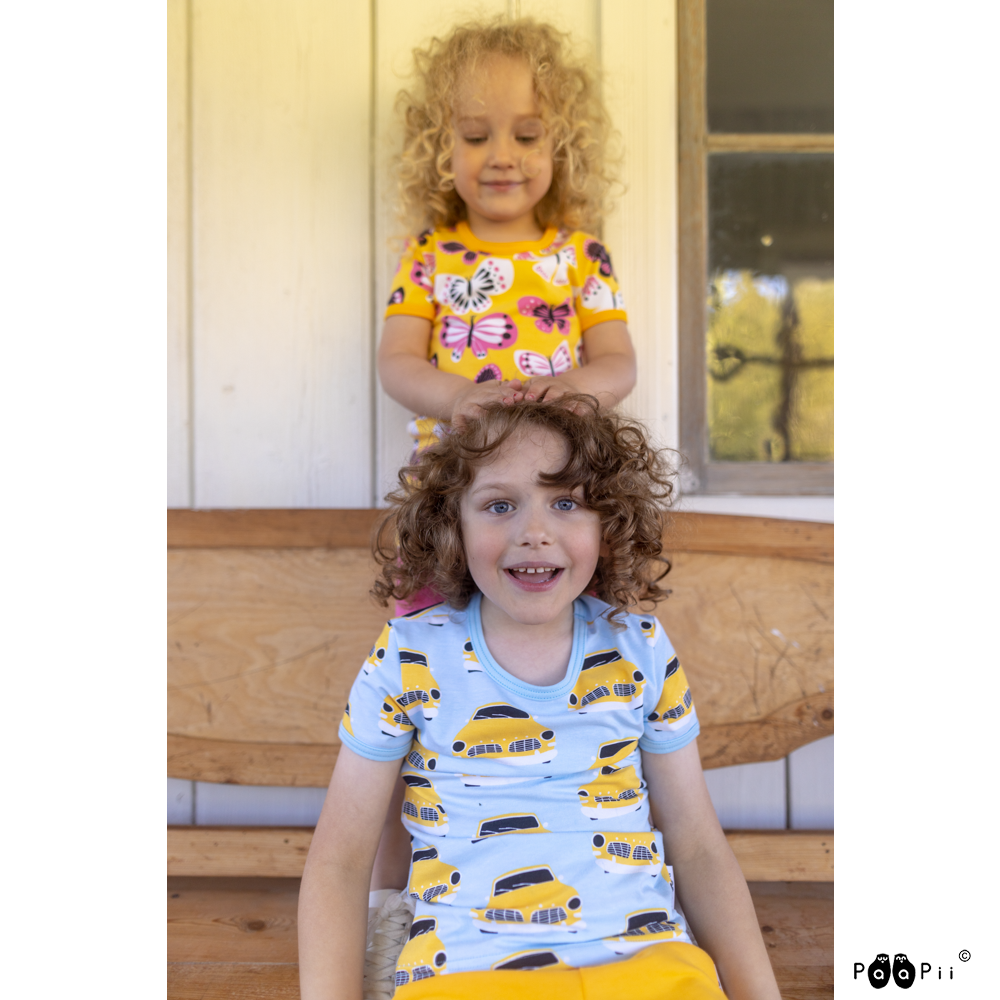 T-shirt VISA Vintage Cars Light Blue 86-140 – Paapii Design