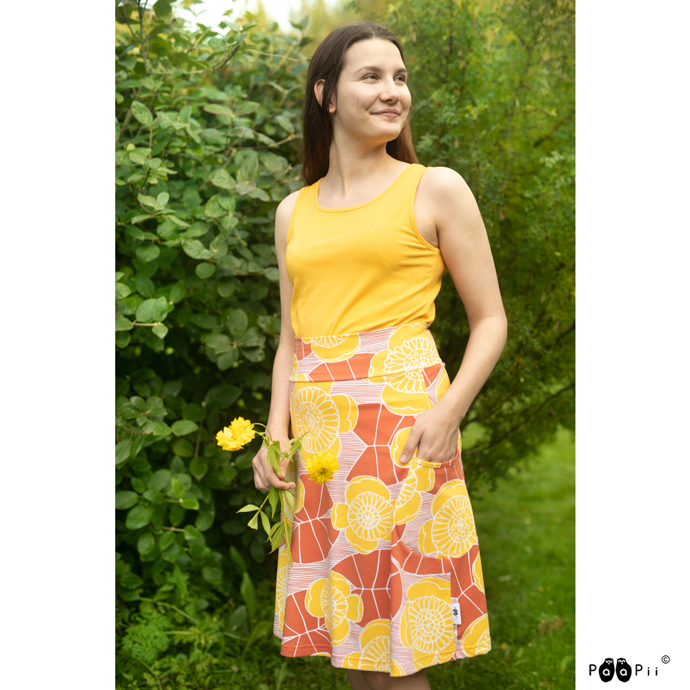 Rok PISARA skirt Ulpukka Rust S-XXXL - Paapii Design