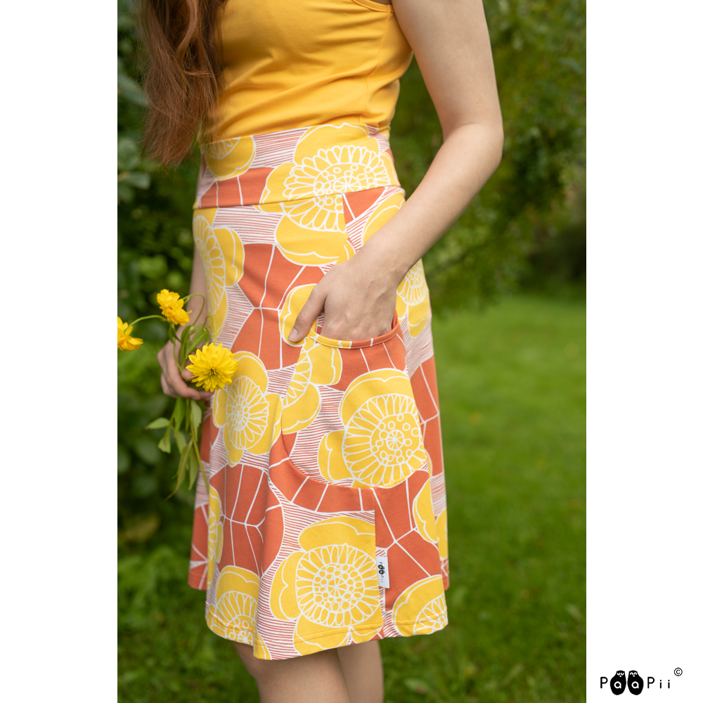 Rok PISARA skirt Ulpukka Rust S-XXXL - Paapii Design