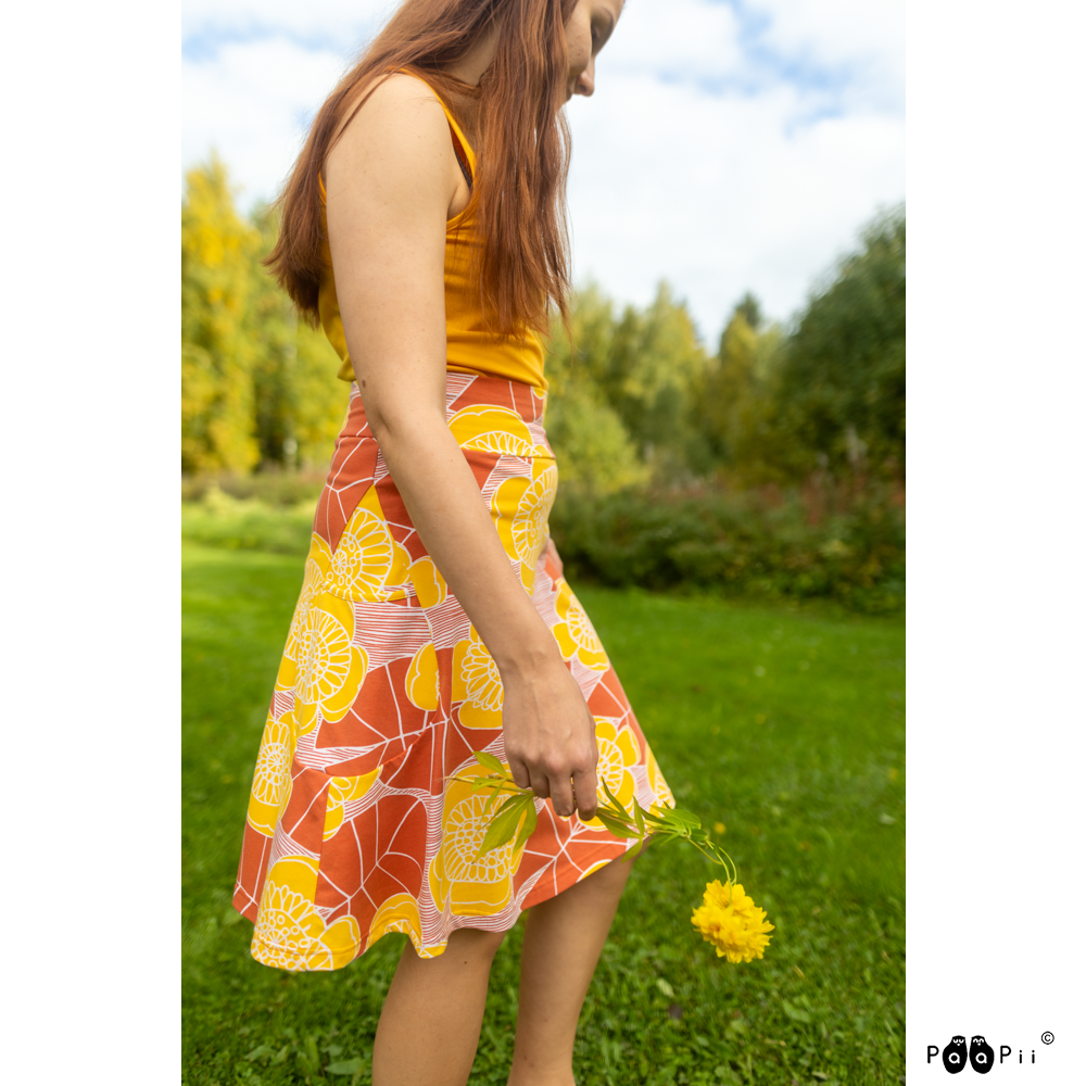 Rok PISARA skirt Ulpukka Rust S-XXXL - Paapii Design