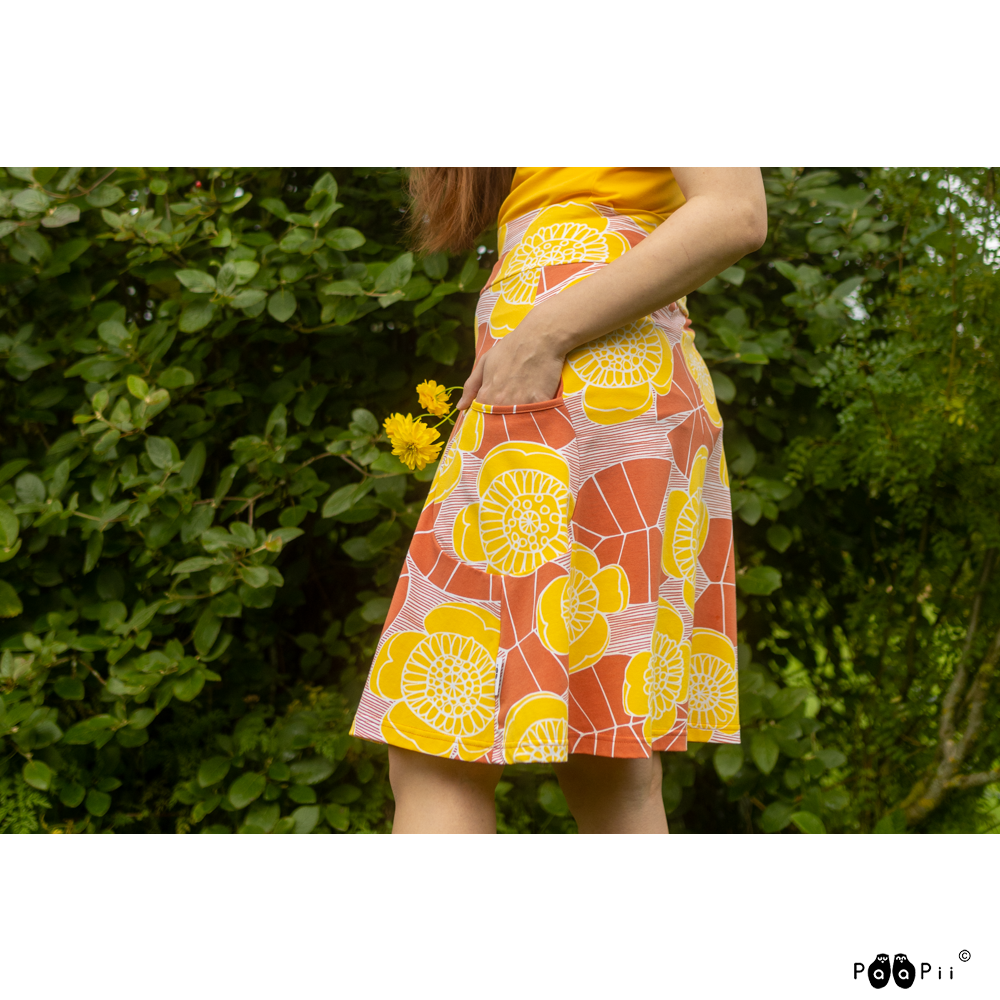 Rok PISARA skirt Ulpukka Rust S-XXXL - Paapii Design