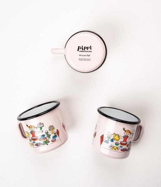 Pippi Langkous enamel mug Pippi's Birtday Party 3,7dl – Muurla