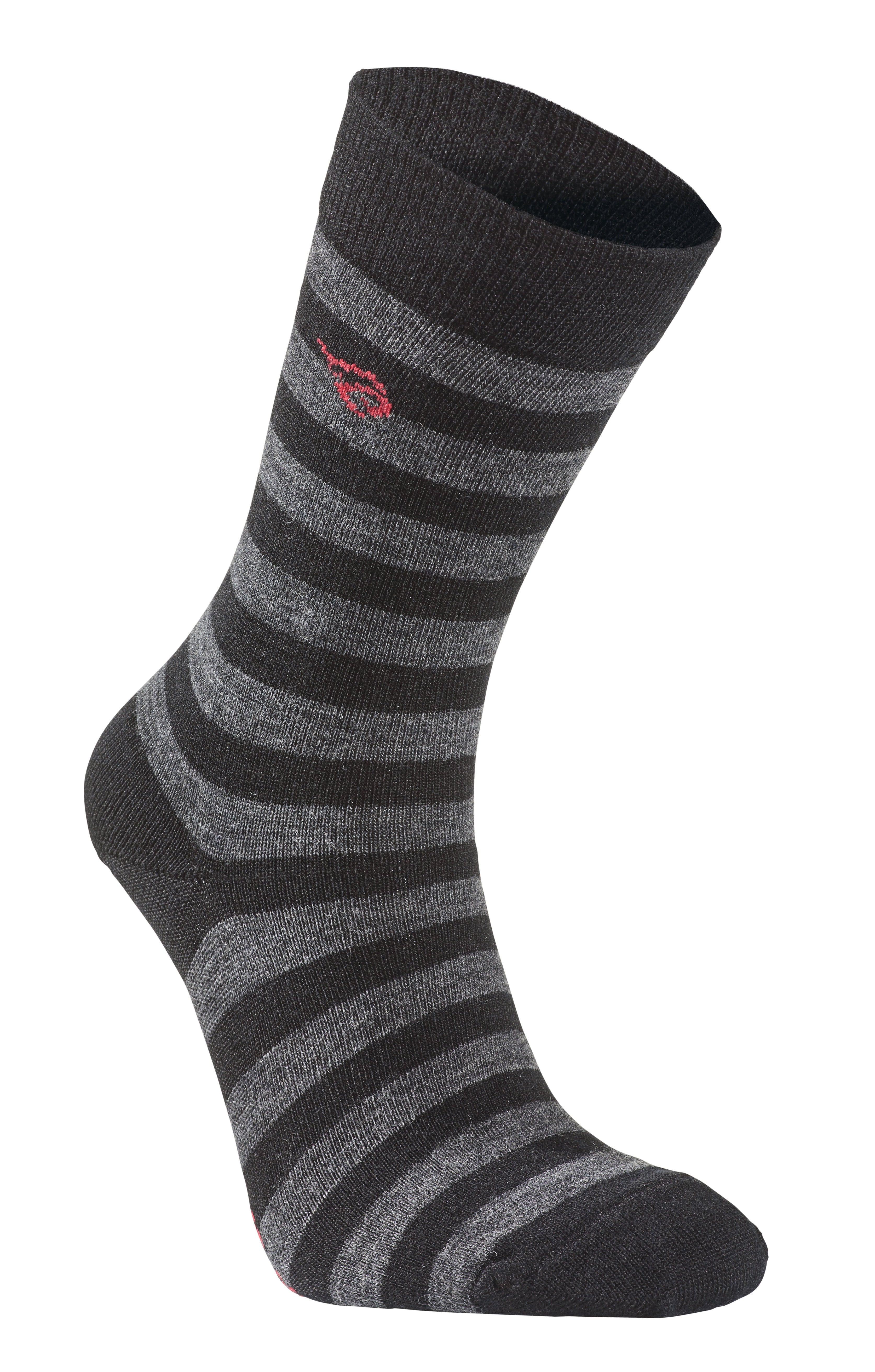 Thin Wool Sock Stripe (90 % merinowol) black – Ivanhoe of Sweden