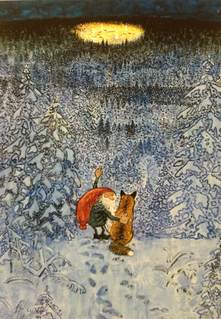 Kaart Eeuwige kerstavond Tomte - Harald Wiberg – K. Hjelm Förlag